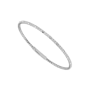 14K WHITE GOLD 0.63 CT. TW. UNIQUE DIAMOND DESIGN BANGLE BRACELET