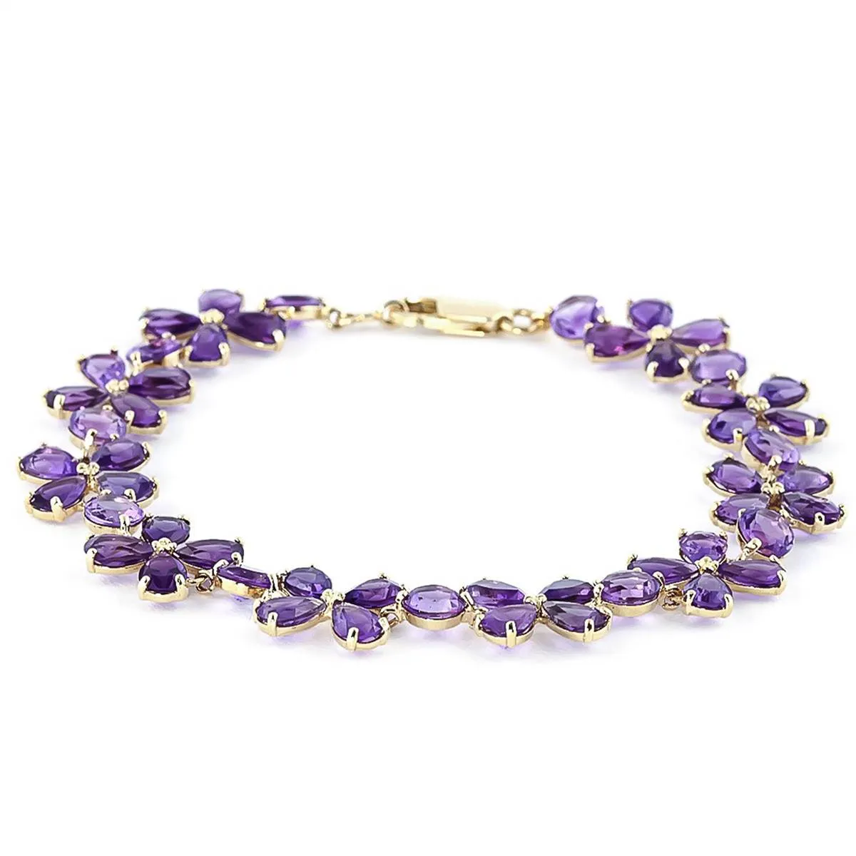 20.7 Carat 14K Solid Yellow Gold Bracelets Natural Amethyst