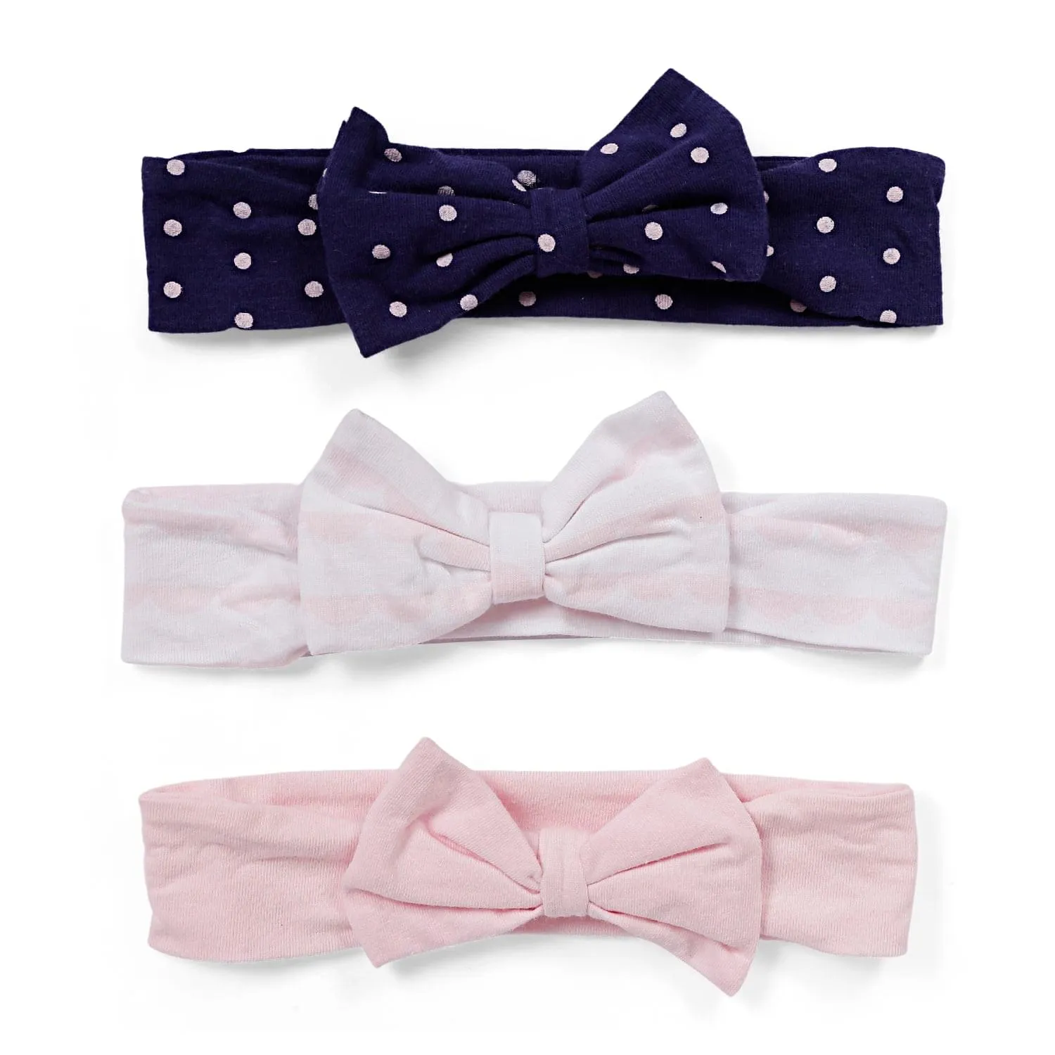 3 Headbands And 2 Pair Socks Gift Set Polka Dots Bows Pink