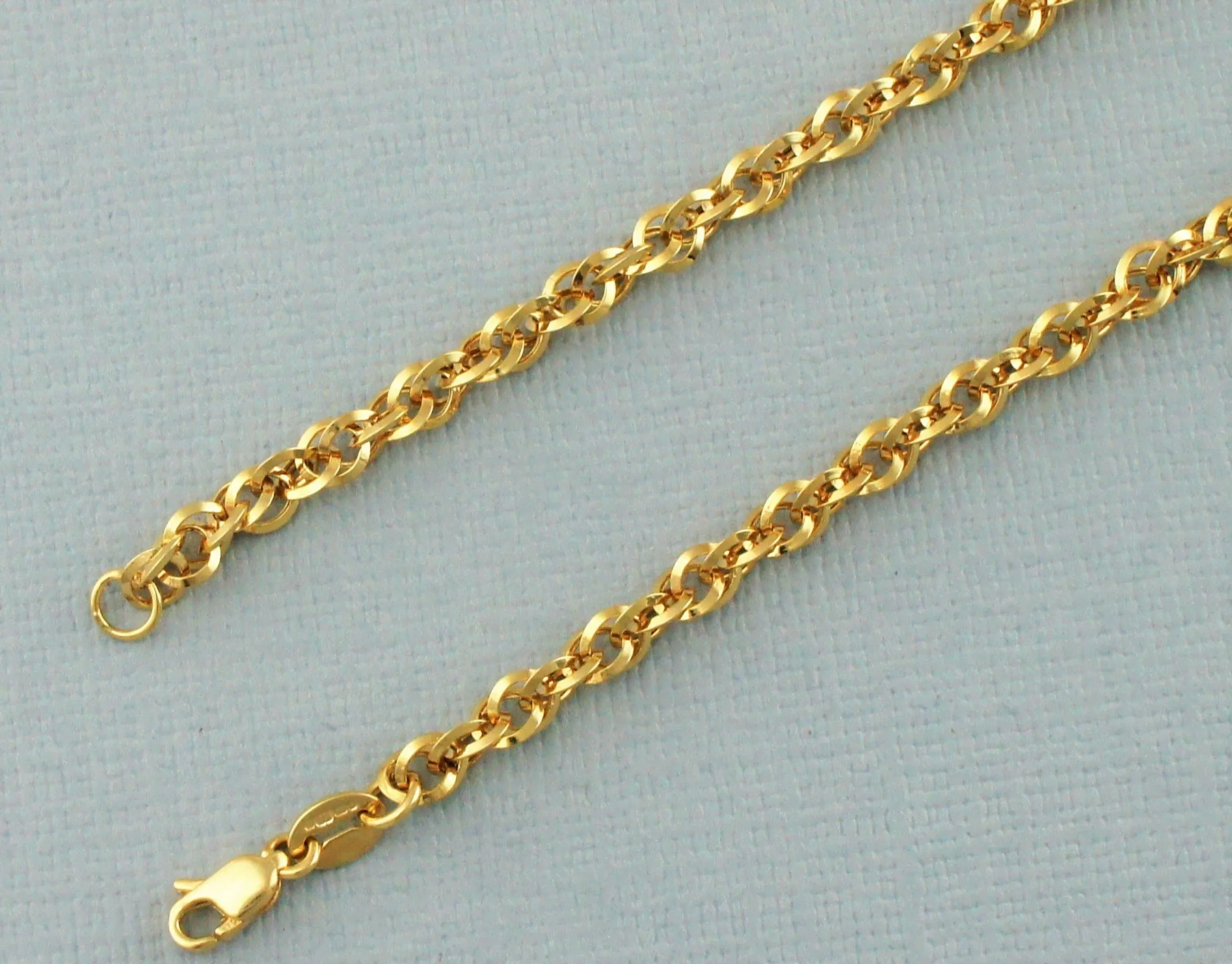 9ct Yellow Gold Diamond Cut Prince Of Wales Bracelet 7.5 inch