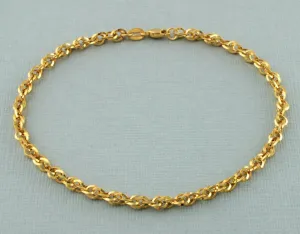 9ct Yellow Gold Diamond Cut Prince Of Wales Bracelet 7.5 inch