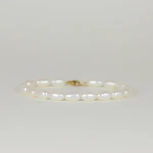 9ct Yellow Gold Irregular Freshwater Pearl Bracelet