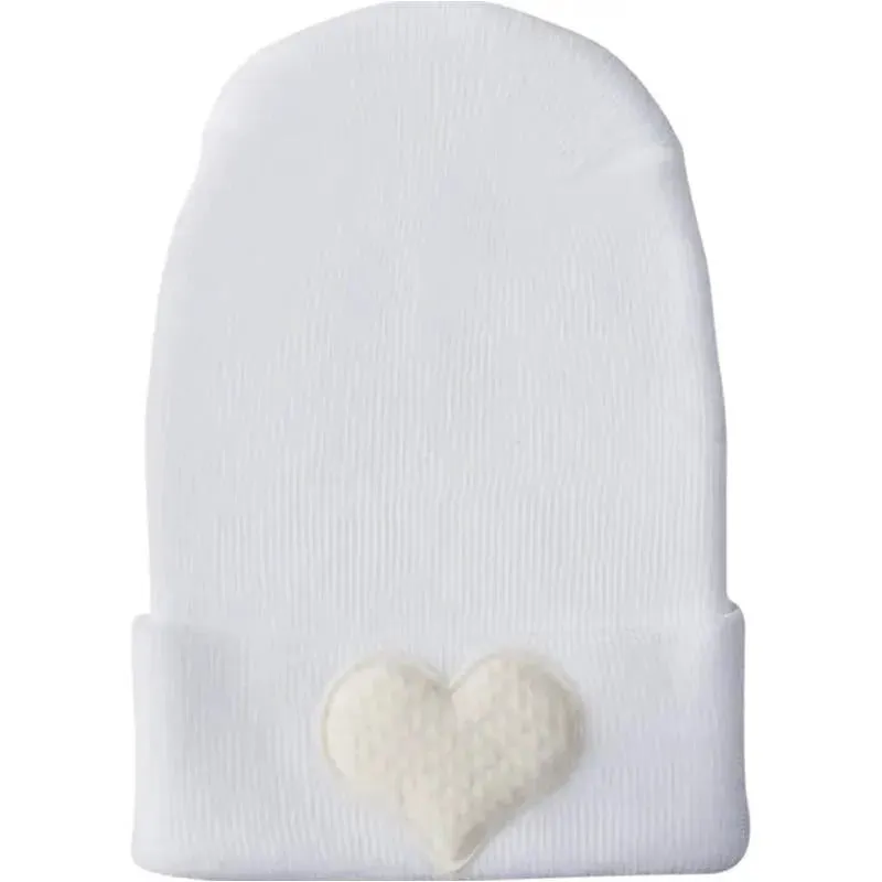 Adora Baby Gifts - Newborn Baby Hospital Hat, Fuzzy Ivory Heart