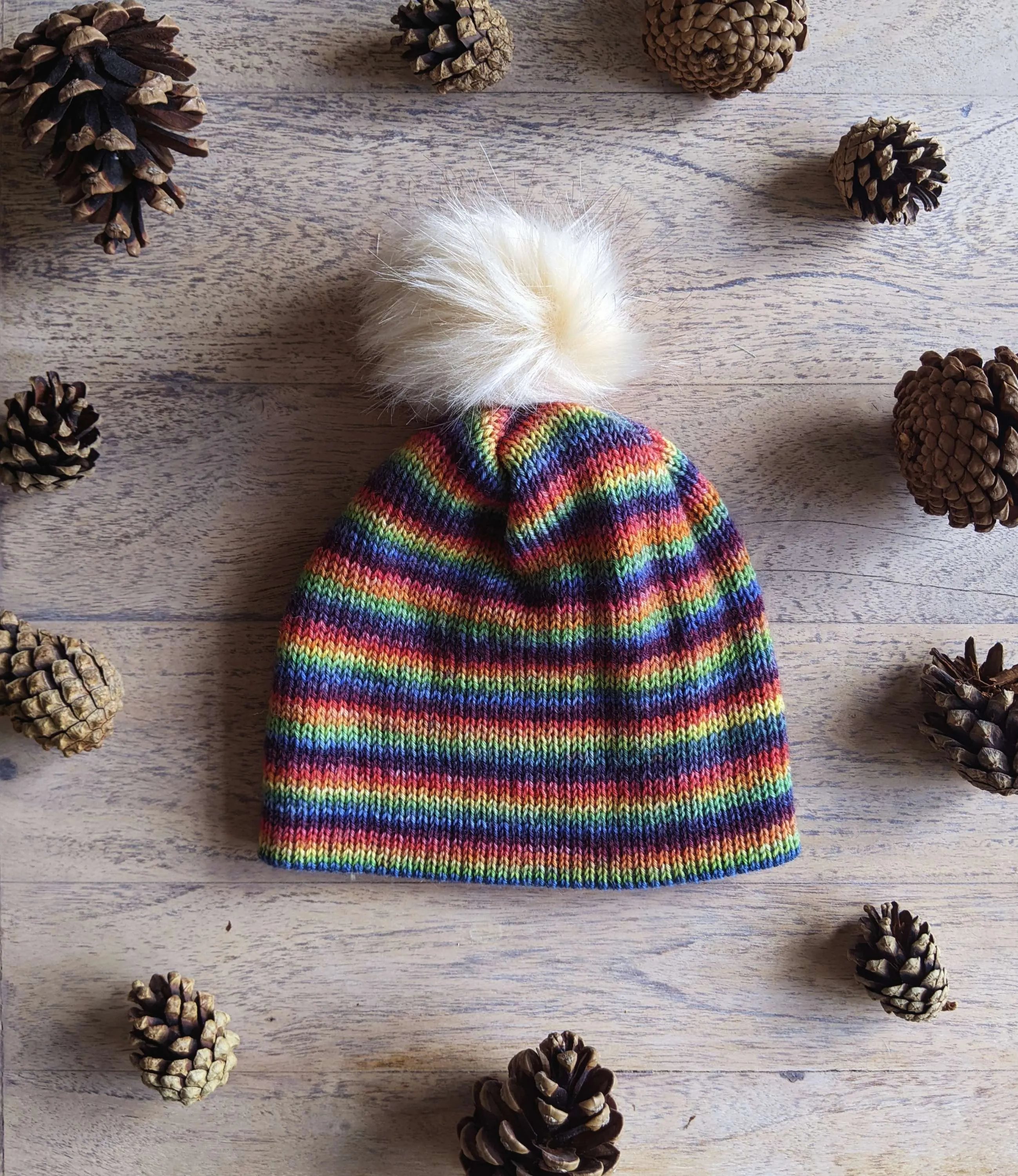 Adults 70s Rainbow Beanie