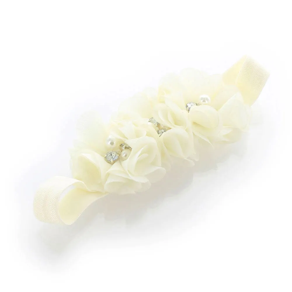 Baby Beaded Chiffon 3-Flower Headband