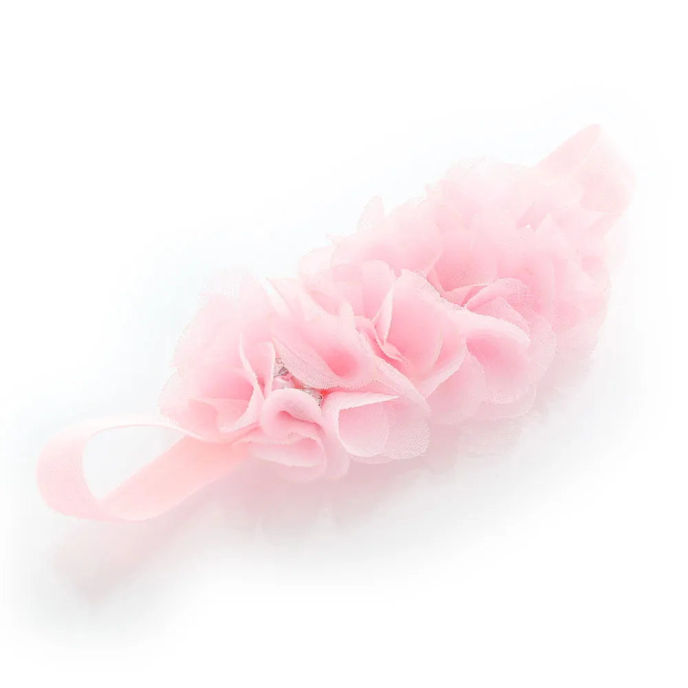 Baby Beaded Chiffon 3-Flower Headband