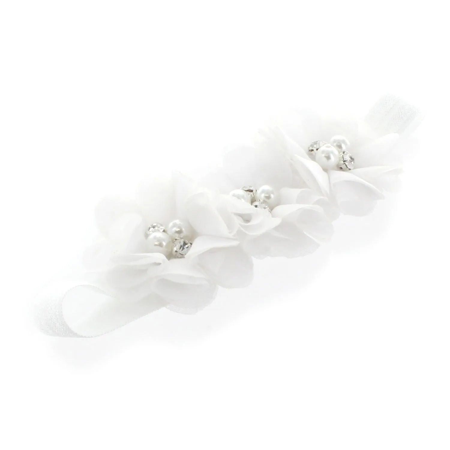 Baby Beaded Chiffon 3-Flower Headband