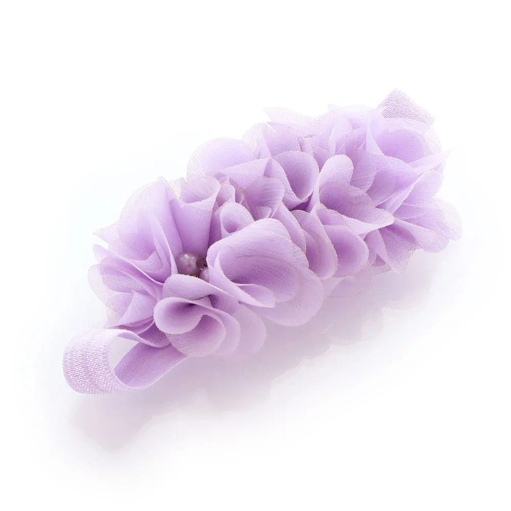 Baby Beaded Chiffon 3-Flower Headband