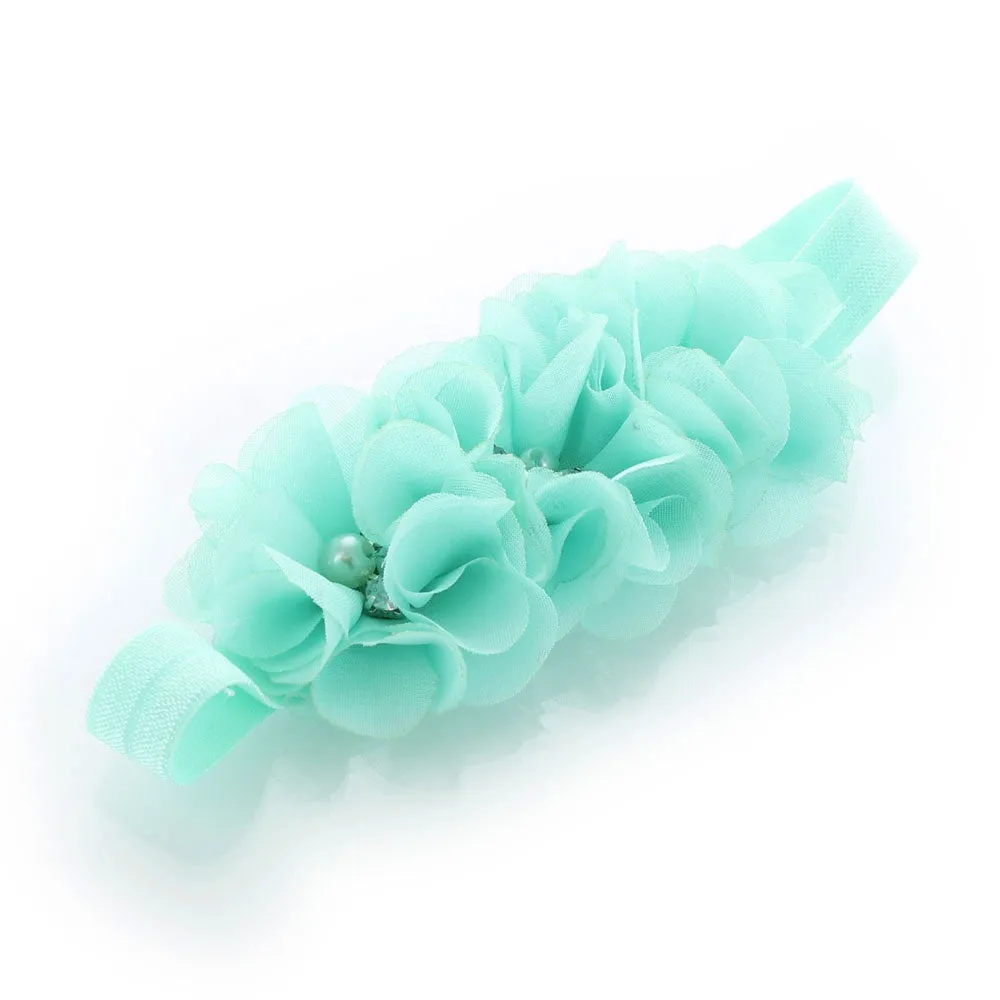 Baby Beaded Chiffon 3-Flower Headband