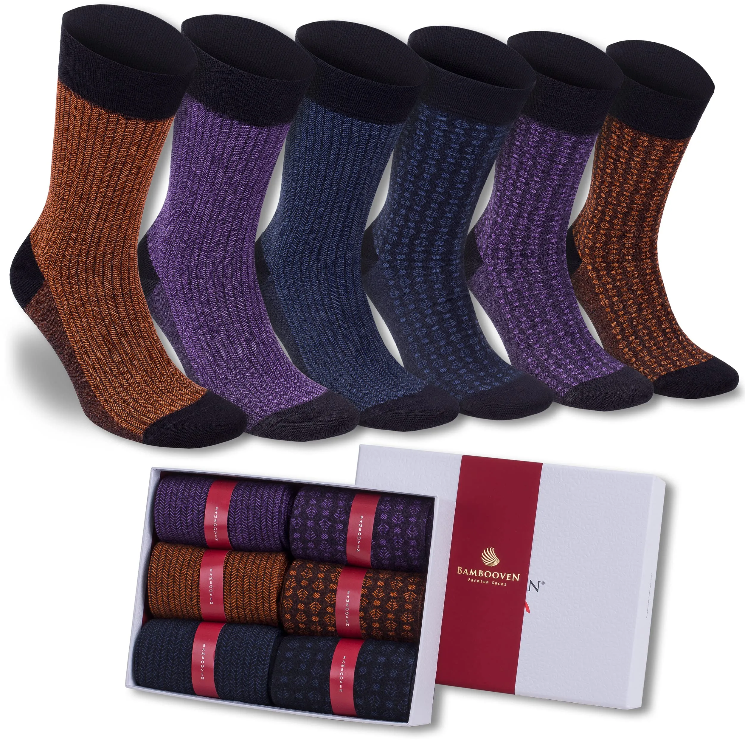 Bambooven Men’s Dress & Trouser Socks – Odor-Free Bamboo (6 Pairs)