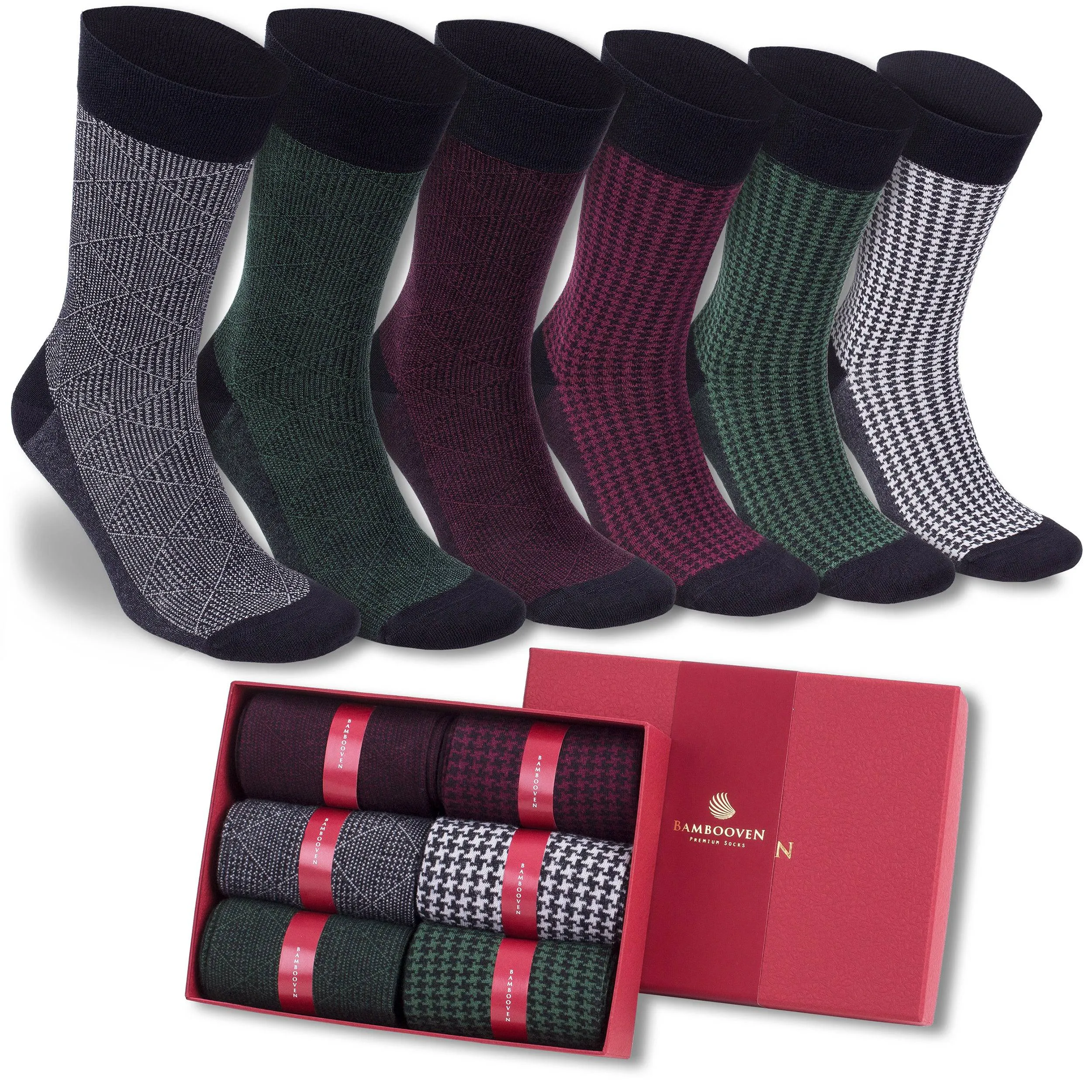 Bambooven Men’s Dress & Trouser Socks – Odor-Free Bamboo (6 Pairs)