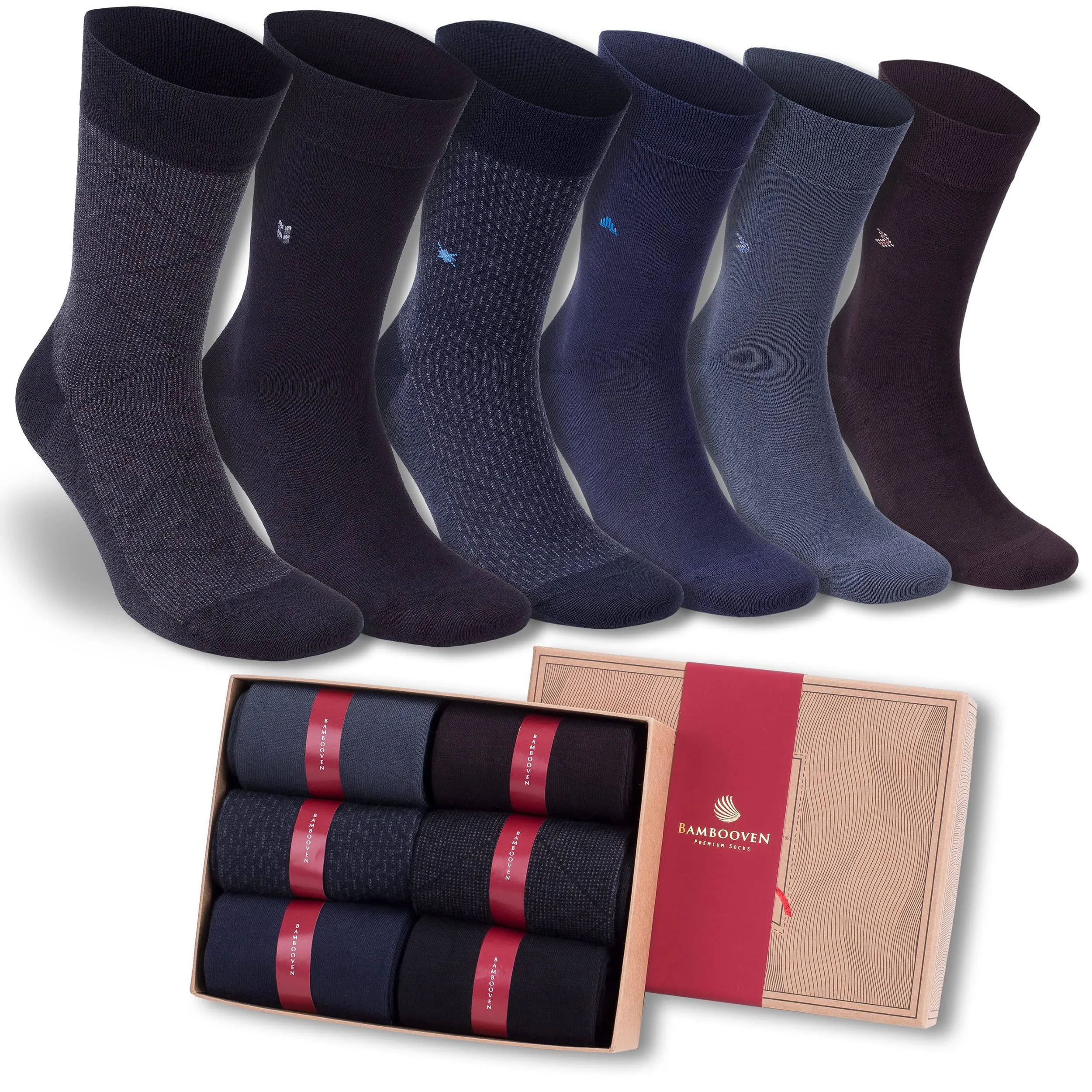 Bambooven Men’s Dress & Trouser Socks – Odor-Free Bamboo (6 Pairs)