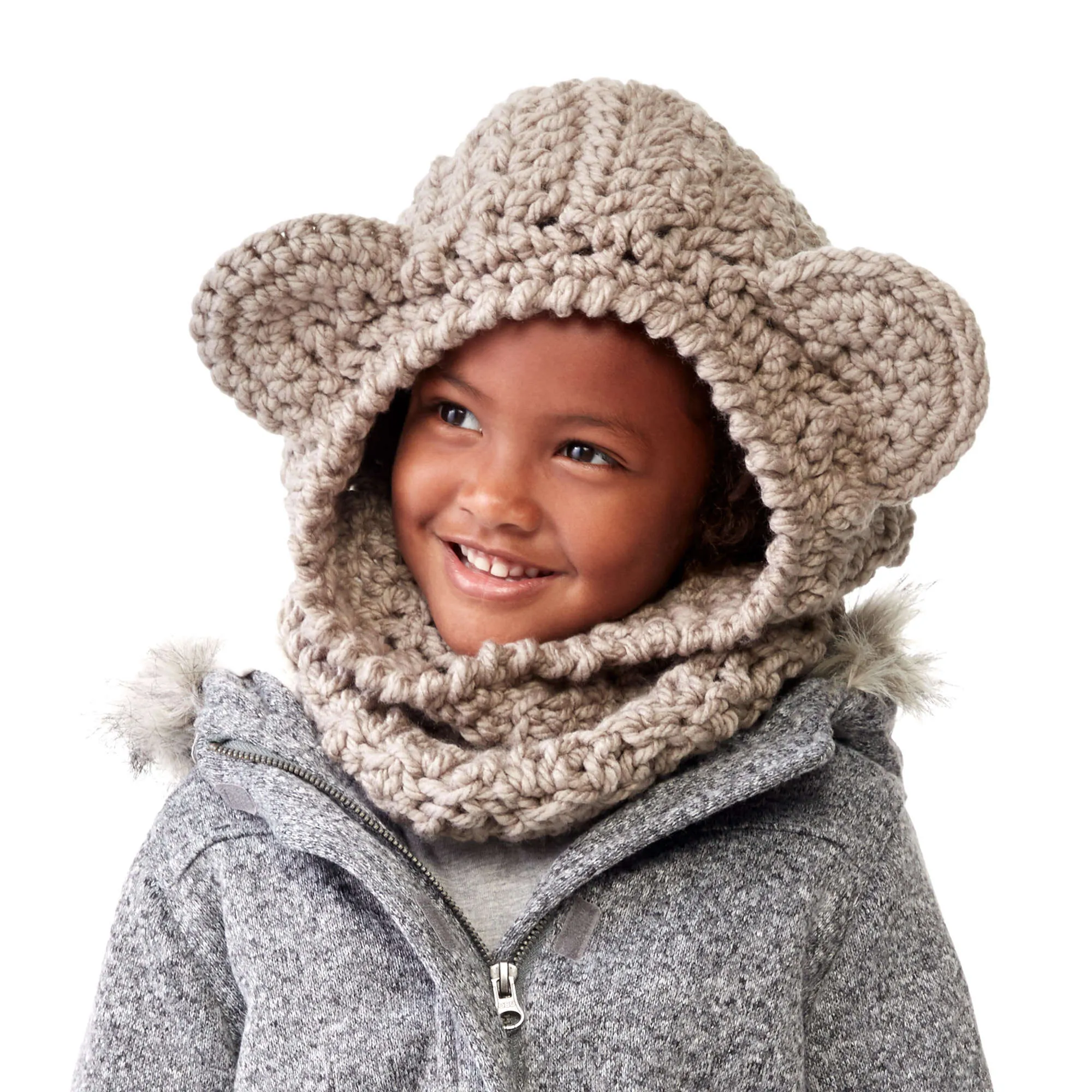 Bernat Softee Crochet Bear Hood