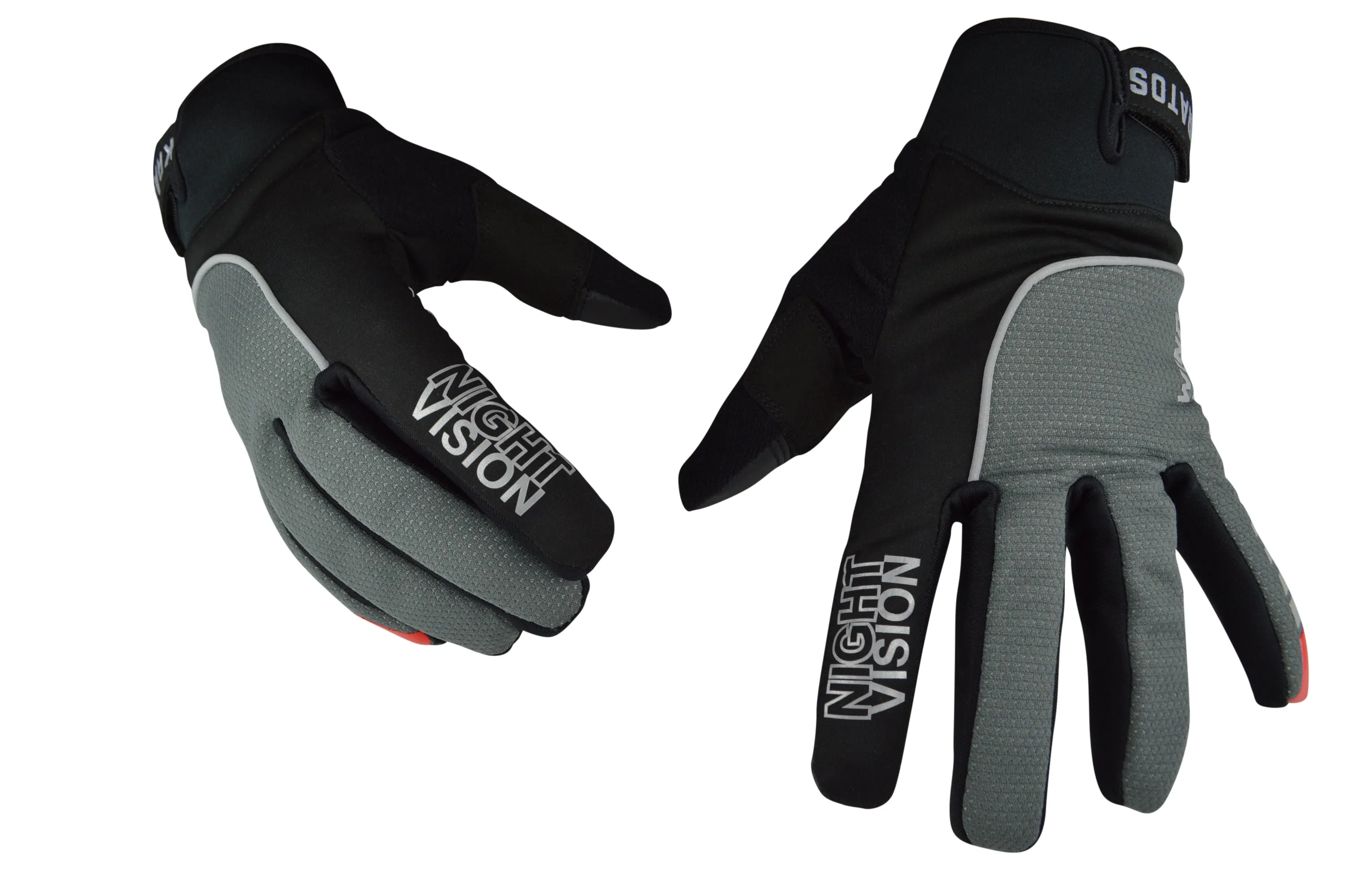 Black & Grey MTB Night Vision Gloves