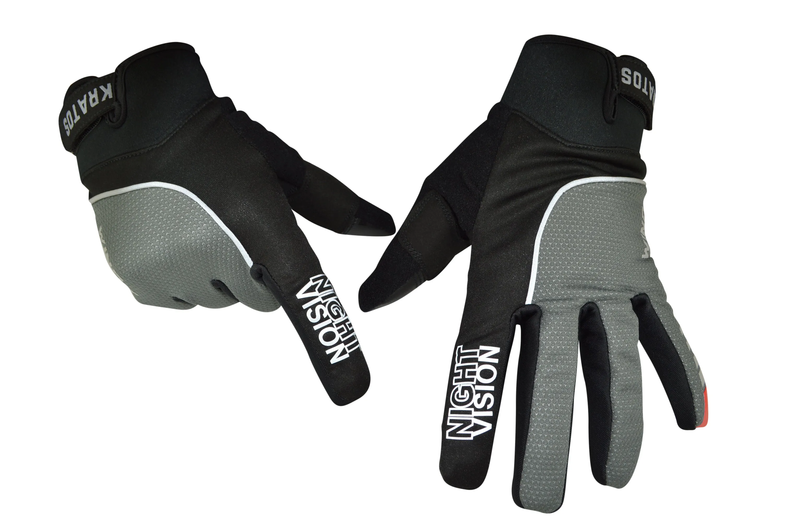 Black & Grey MTB Night Vision Gloves