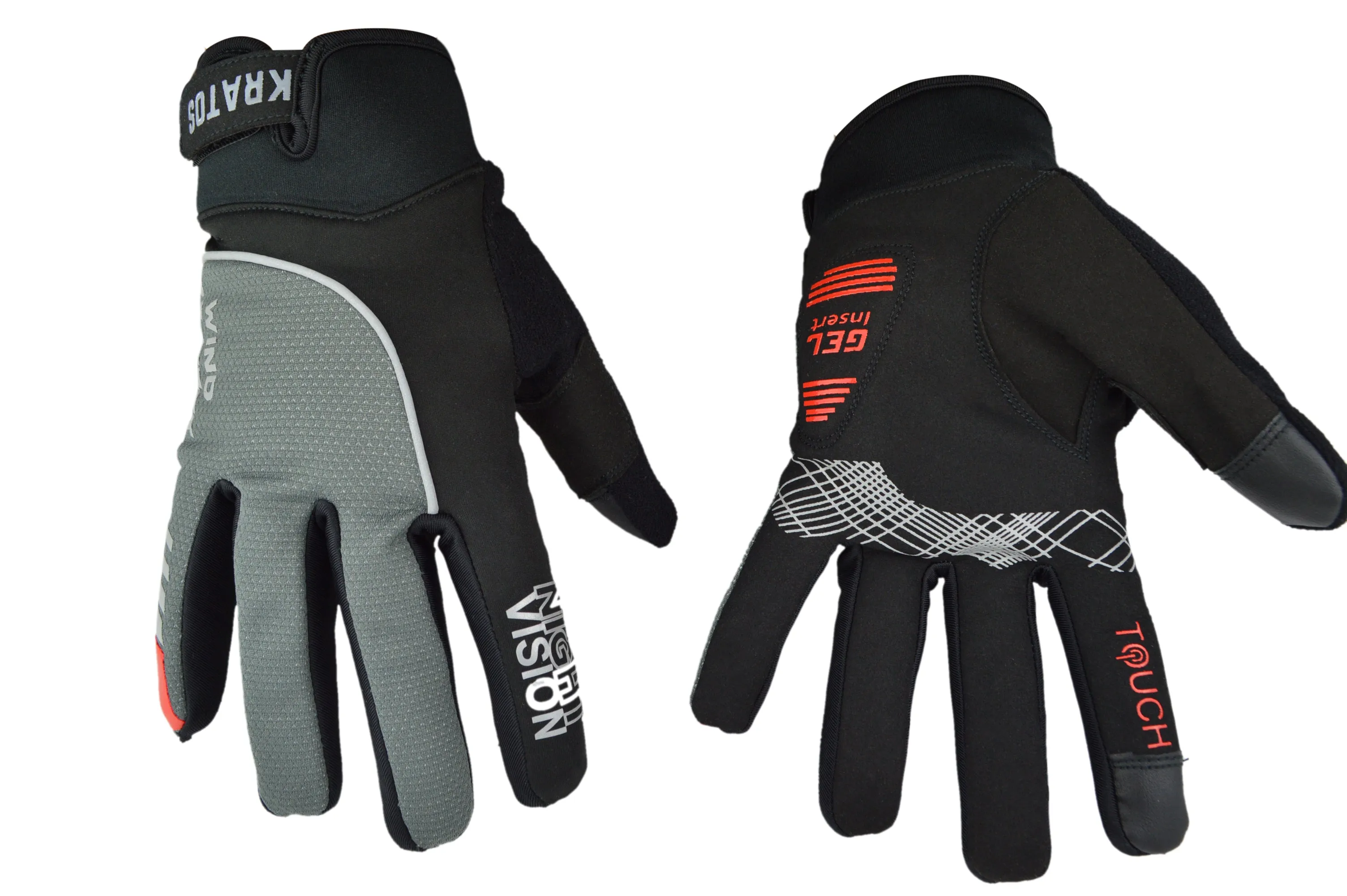 Black & Grey MTB Night Vision Gloves