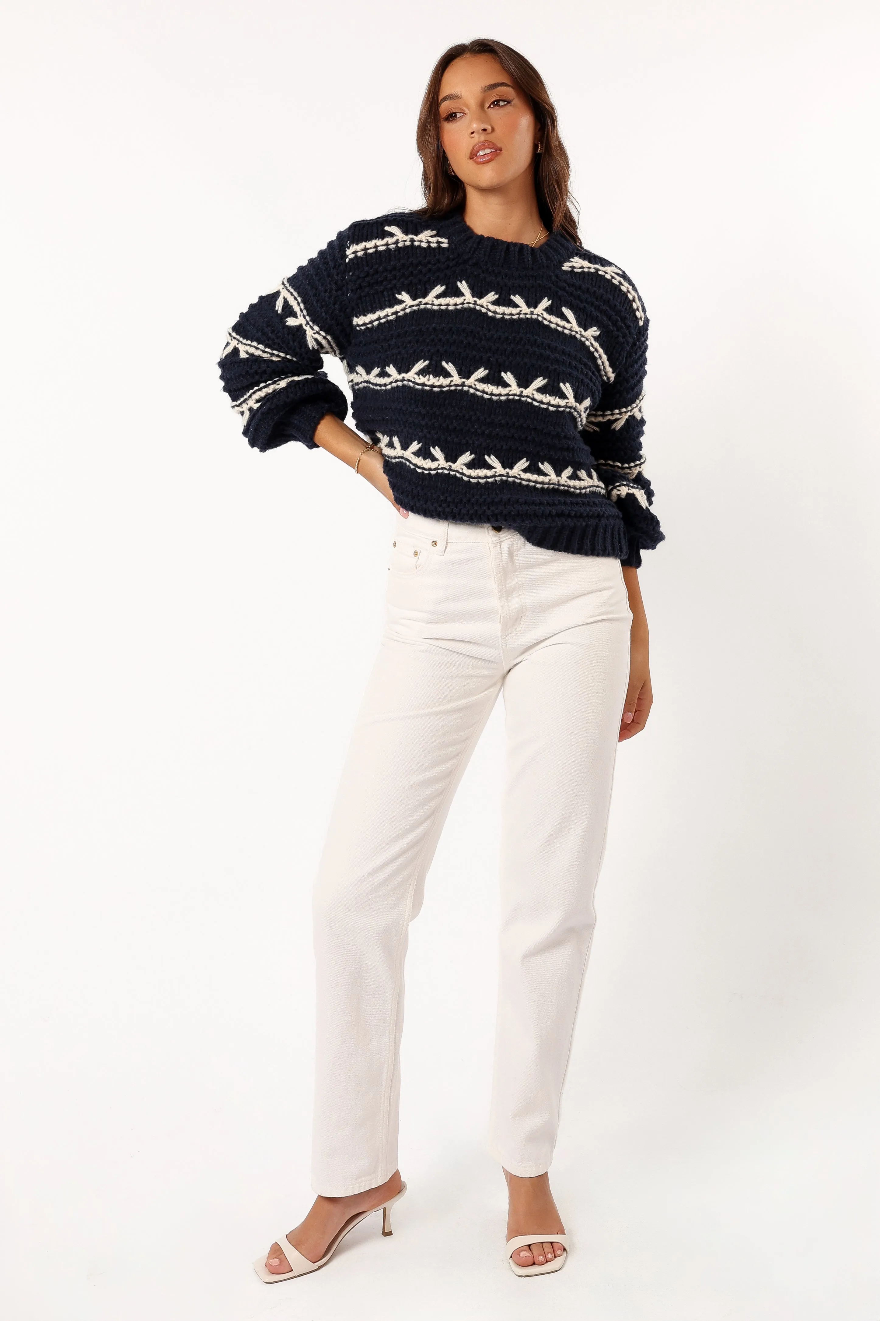 Bryony Knit Sweater - Navy