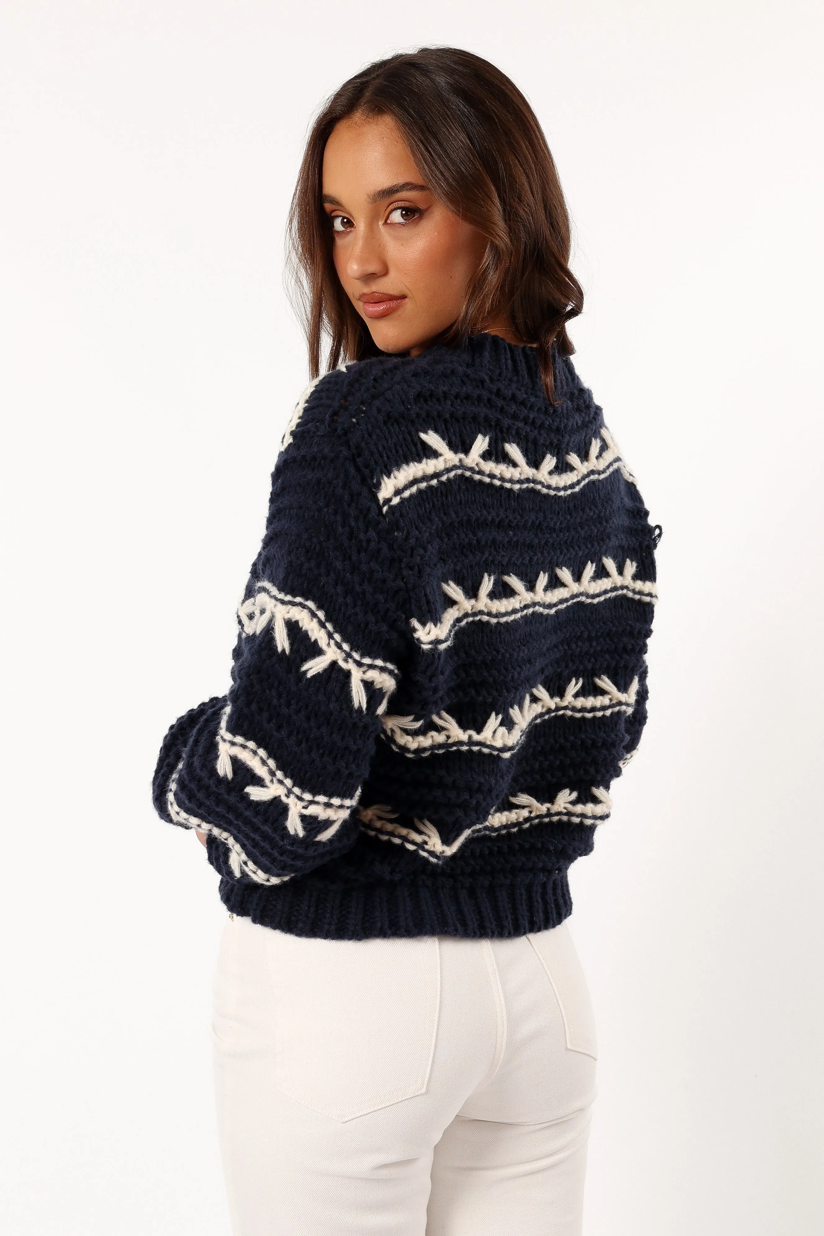 Bryony Knit Sweater - Navy