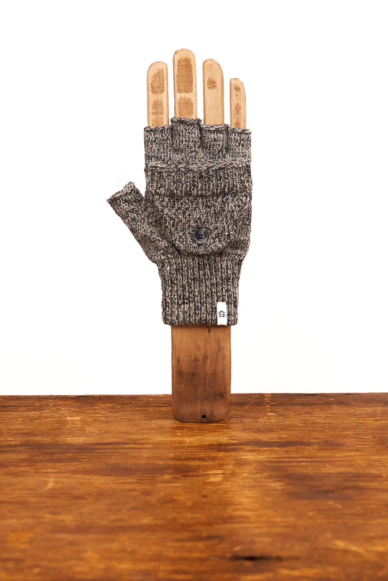 Charcoal Melange Convertible Fingerless 'Glomitt'