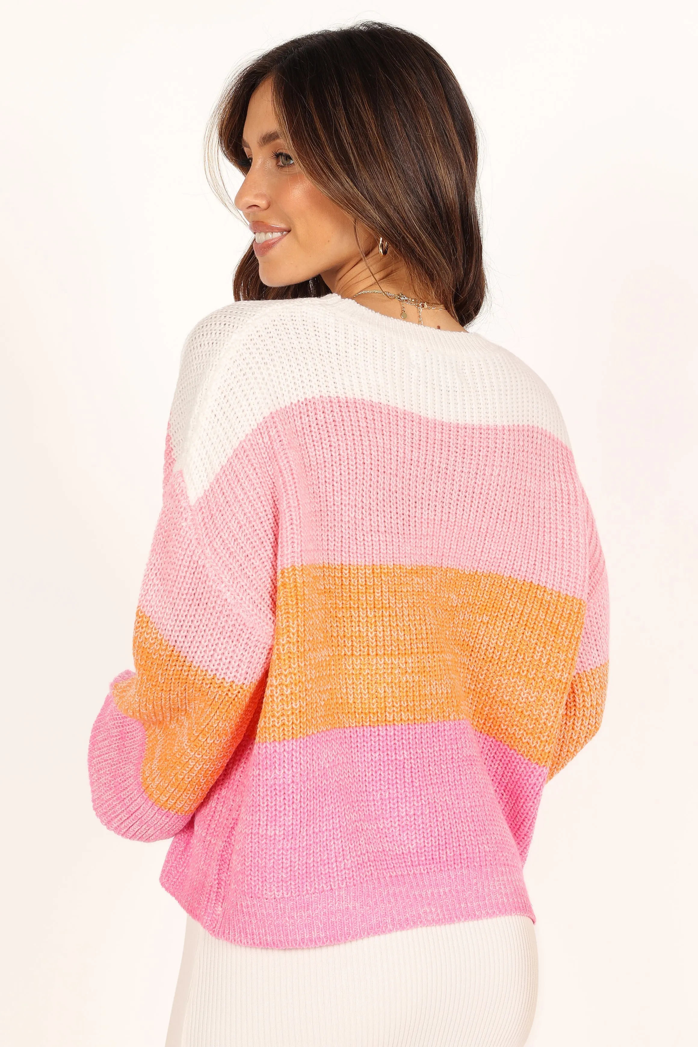 Danielle Knit Sweater - Pink Stripe