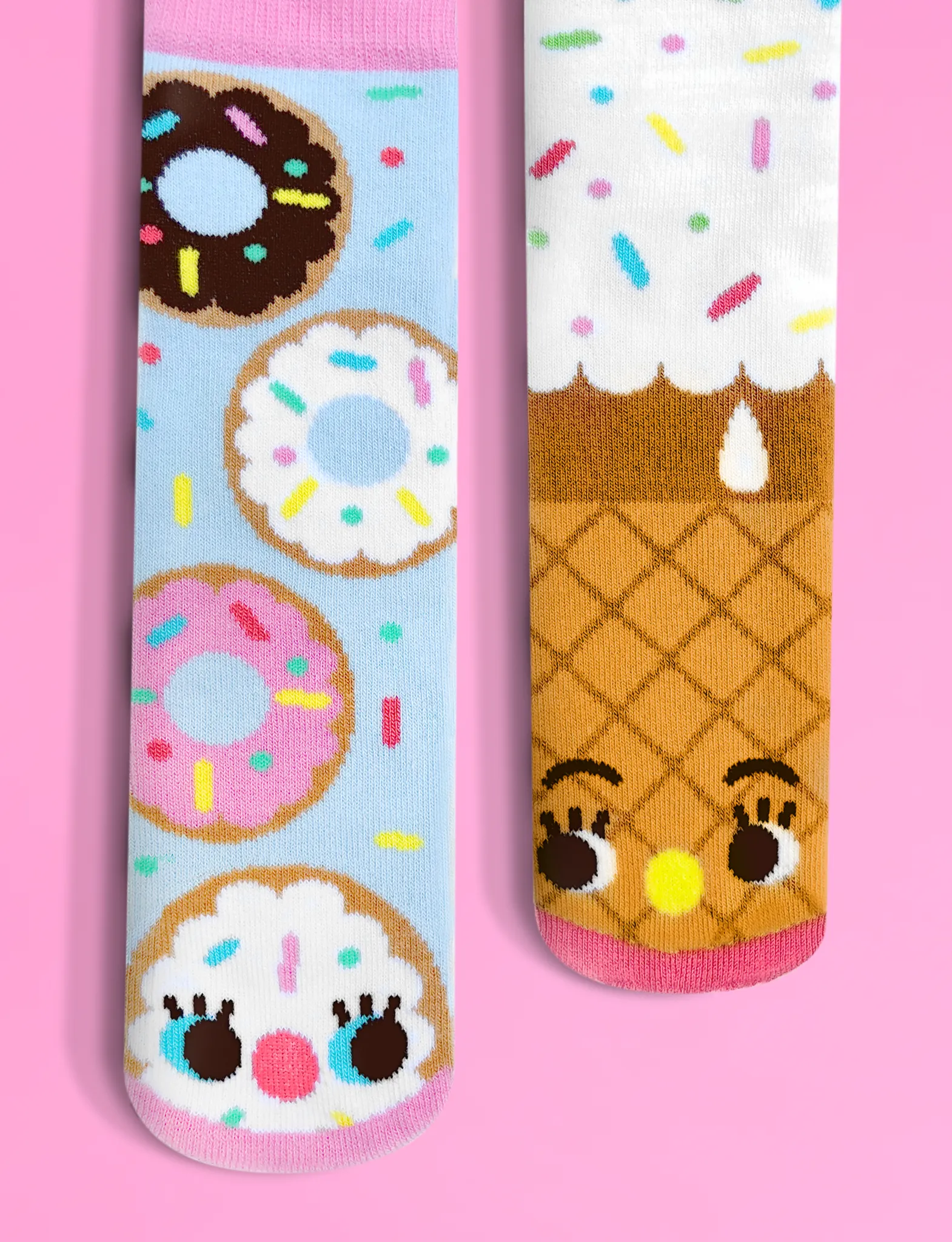 Donut and Ice Cream Mismatched Socks: A Sweet Treat for Your Feet - Adult