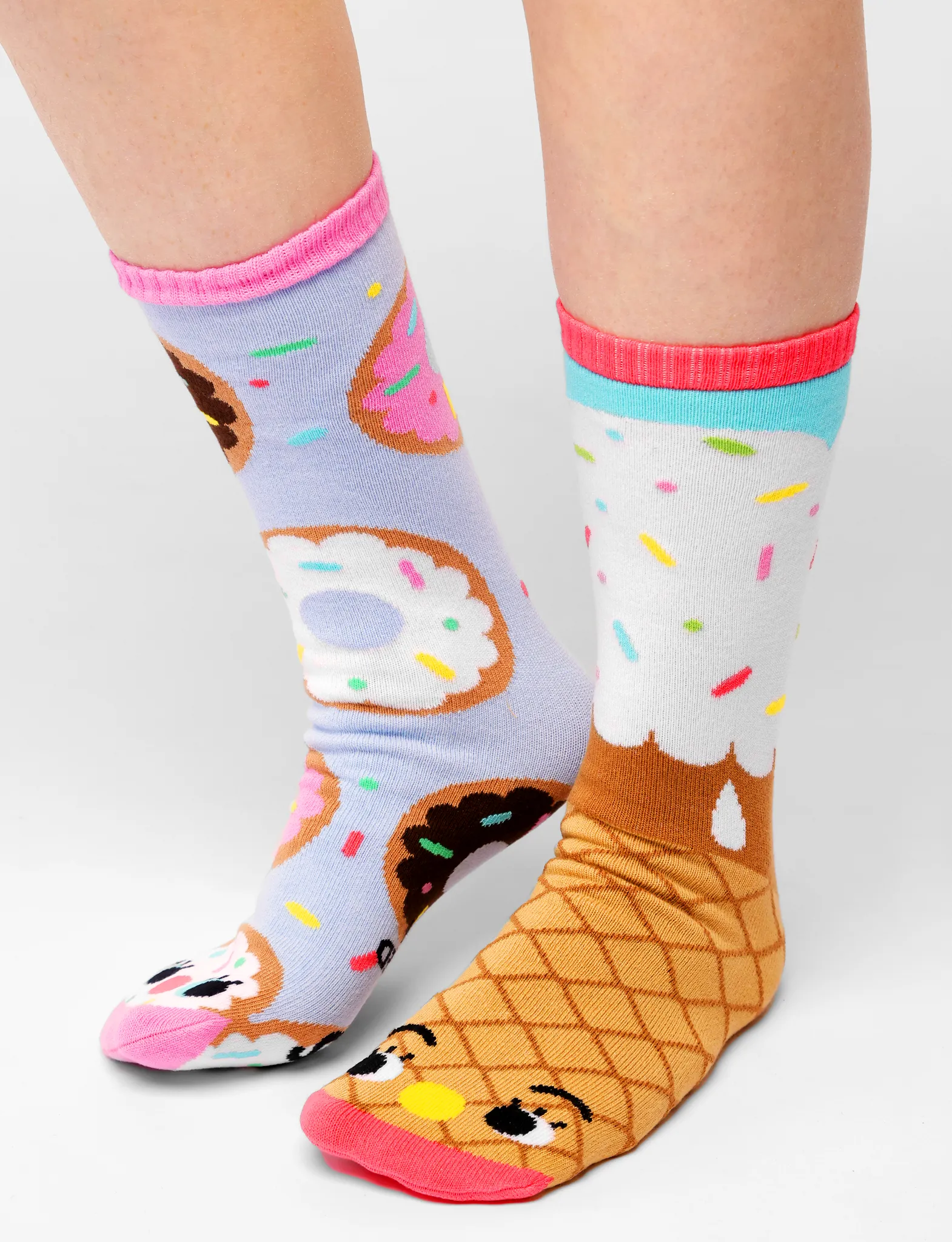 Donut and Ice Cream Mismatched Socks: A Sweet Treat for Your Feet - Adult