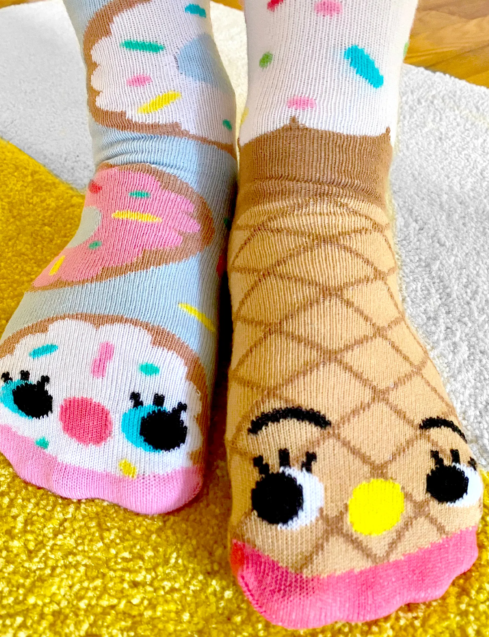 Donut and Ice Cream Mismatched Socks: A Sweet Treat for Your Feet - Adult