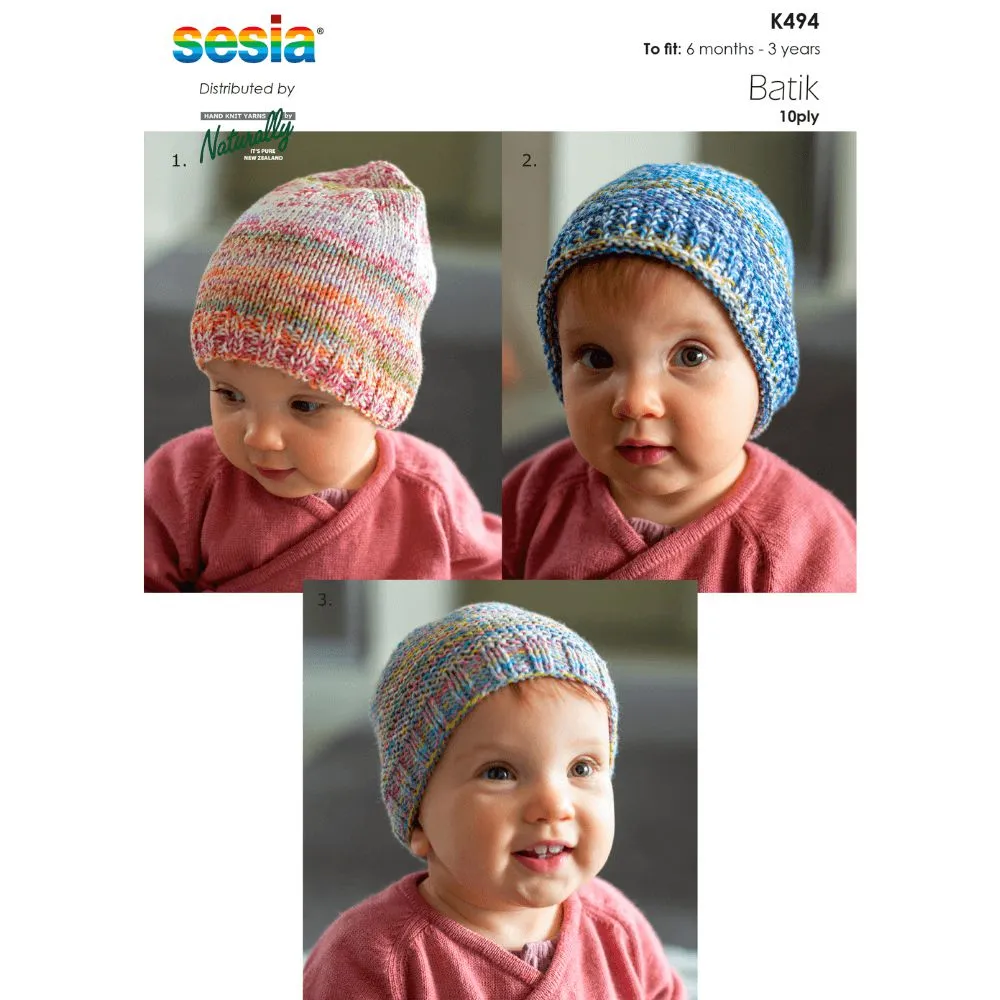 Easy Hats Knitting Pattern (K494)