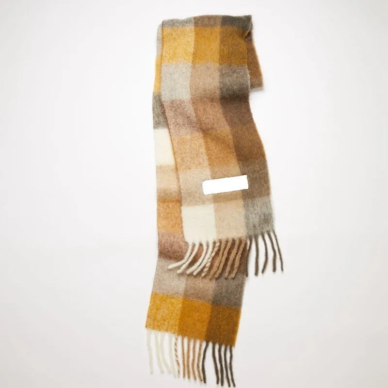 Europe latest autumn and winter multi color thickened Plaid women's scarf AC with extended Plaid shawl couple warm scarf