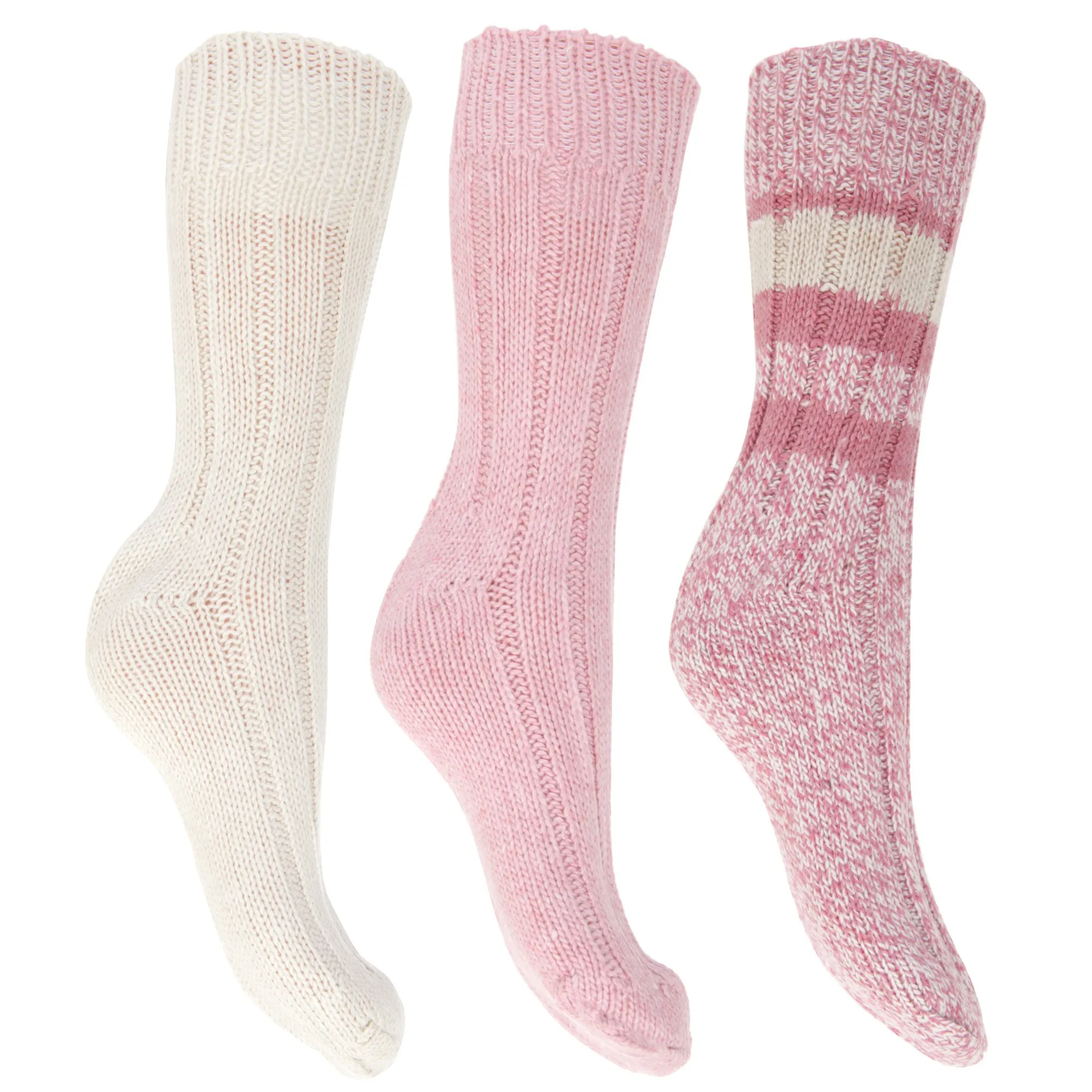 FLOSO Ladies/Womens Thermal Thick Chunky Wool Blended Socks (Pack Of 3)