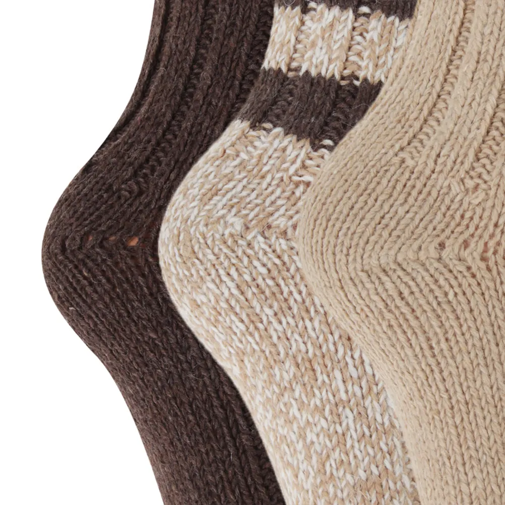 FLOSO Ladies/Womens Thermal Thick Chunky Wool Blended Socks (Pack Of 3)