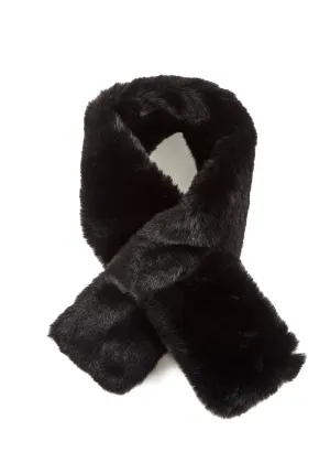 Fur5Eight Black Faux Fur Loop Scarf