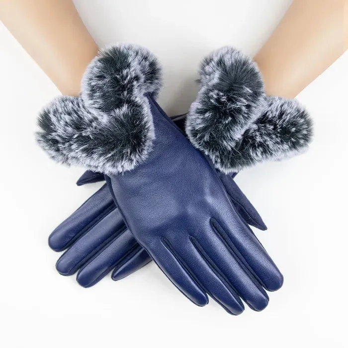 Gloves Fur Leather Winter Gloves for Women