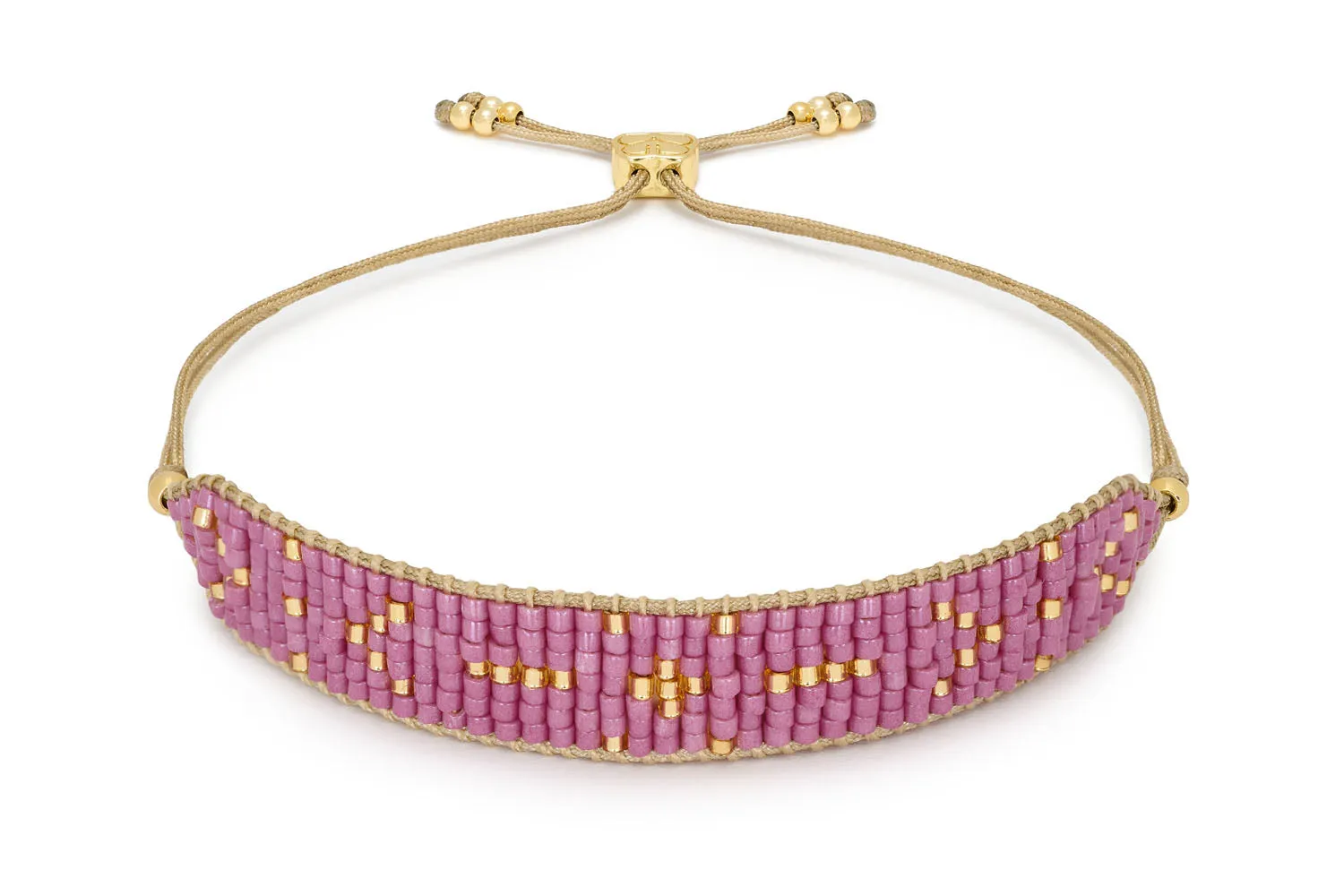 Grace Gold & Raspberry Beaded Friendship Bracelet