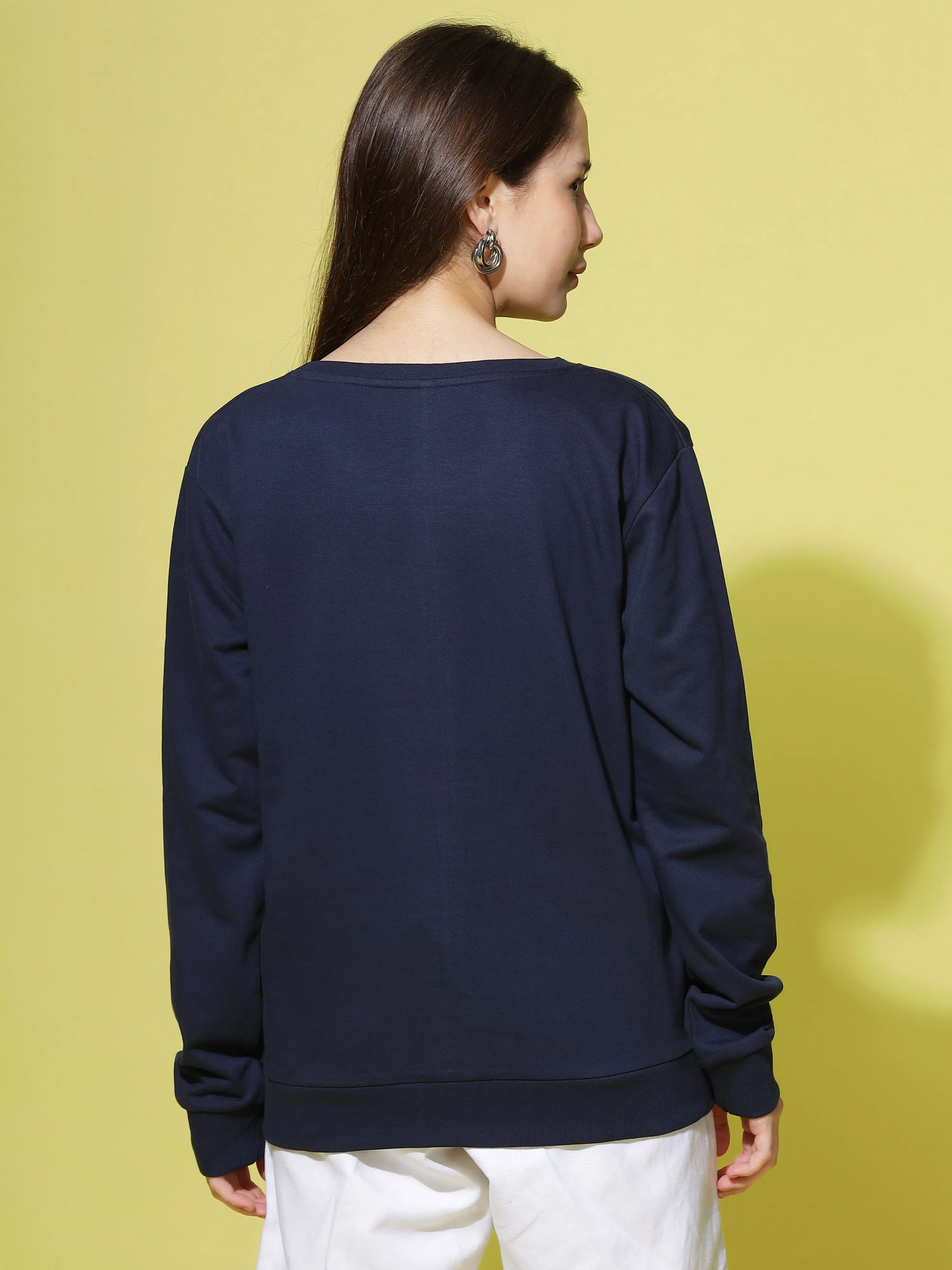 Hosiery Cotton Sweatshirt Navy Blue