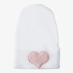 Hospital Hat With Fuzzy Decal - Blush Heart