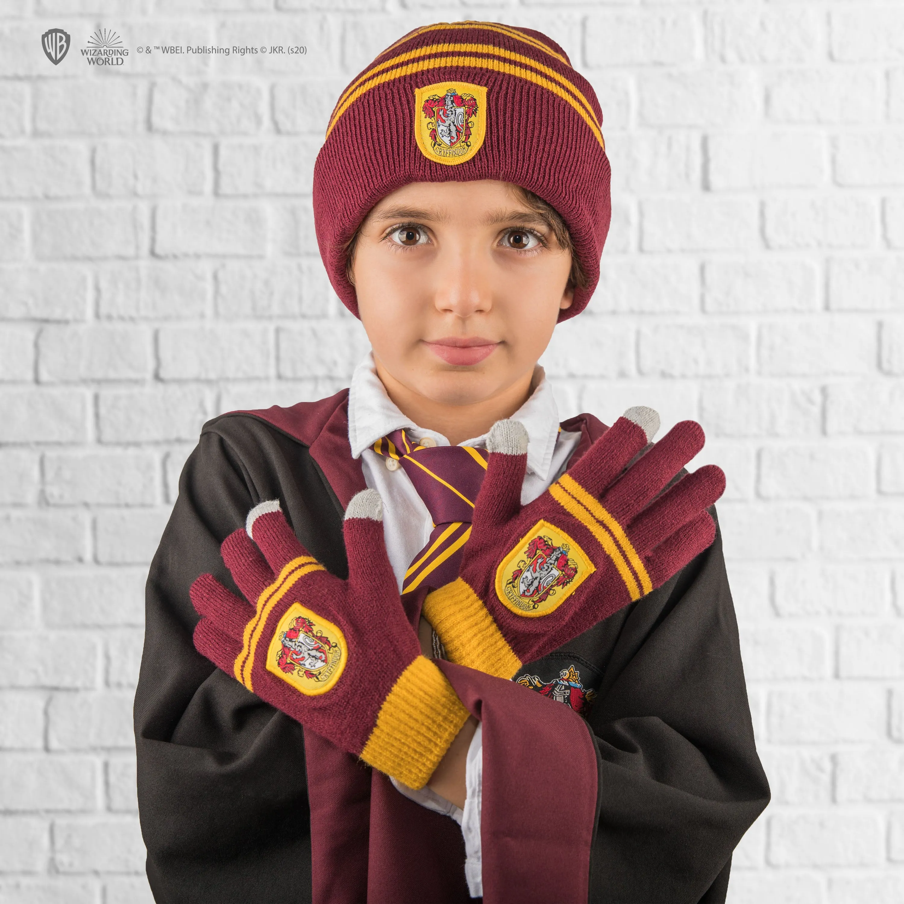 Kids Gryffindor Gloves and Beanie Set