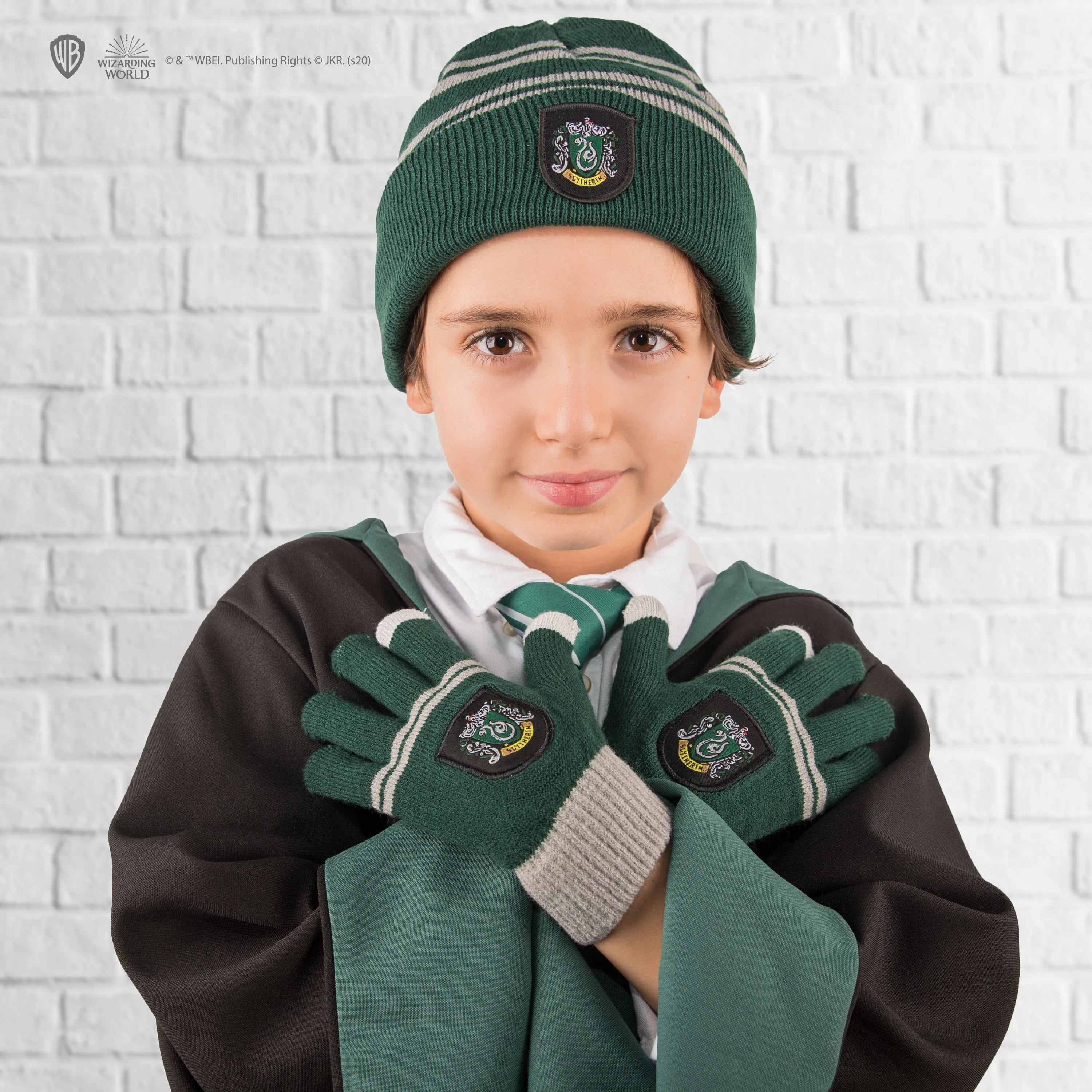 Kids Slytherin Gloves and Beanie Set