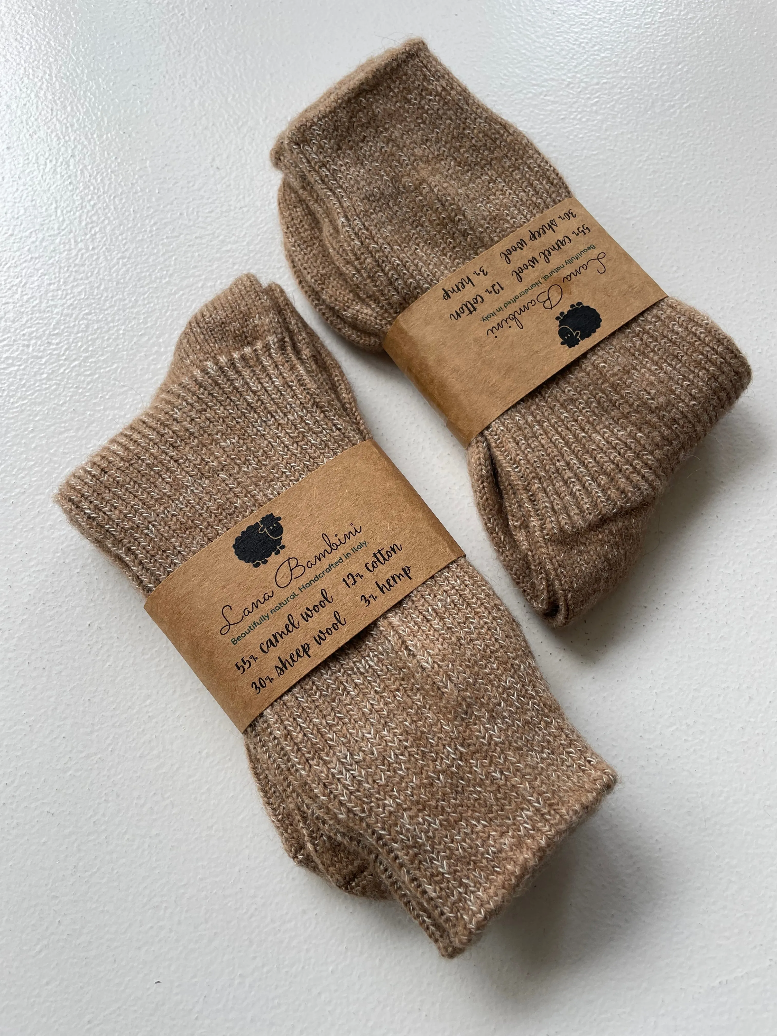 Lana Bambini Camel Wool Socks