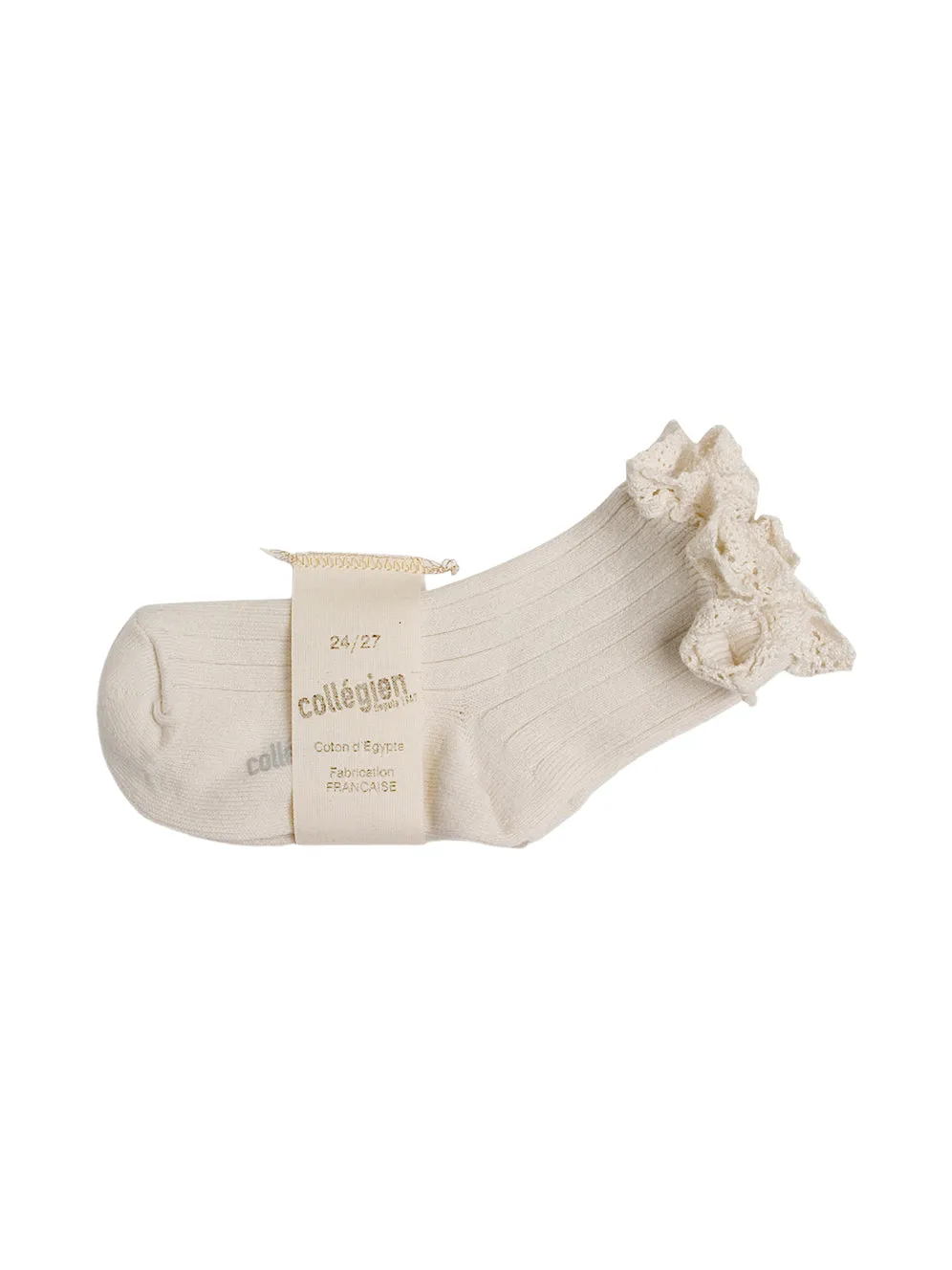 Lili Lace Trim Ribbed Ankle Socks