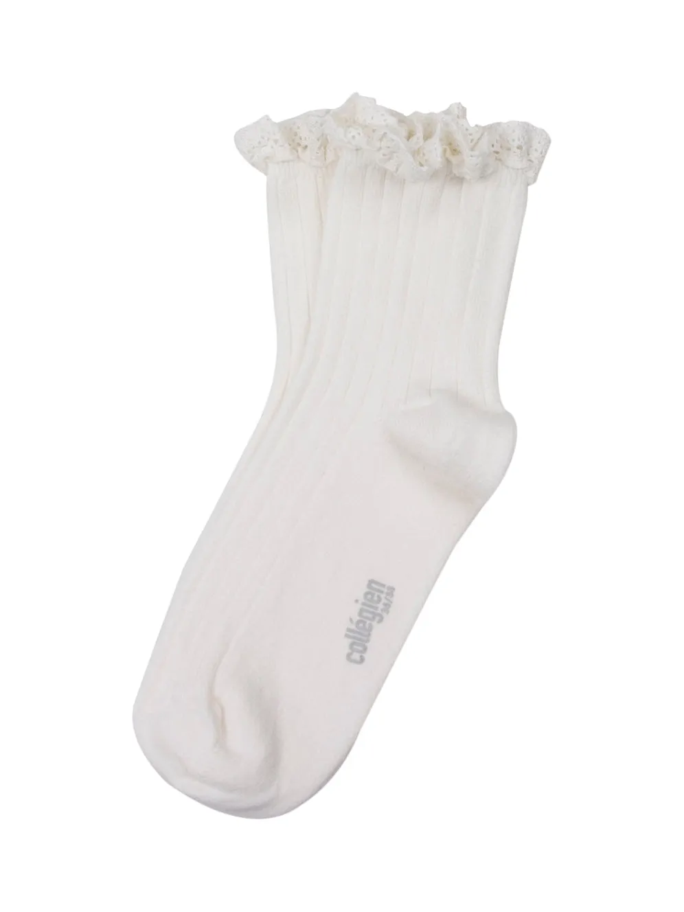 Lili Lace Trim Ribbed Ankle Socks