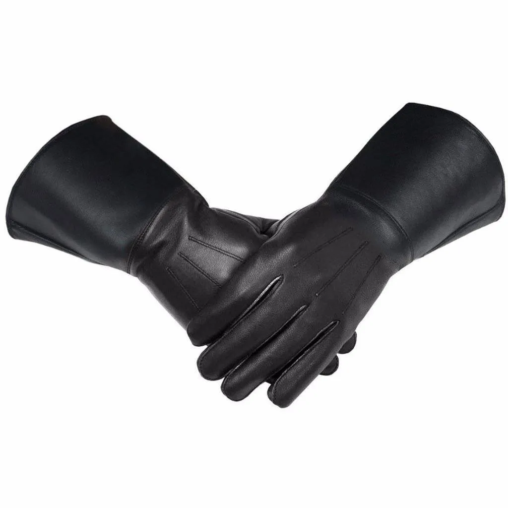 Masonic Gauntlet - Black Piper Drummer Leather