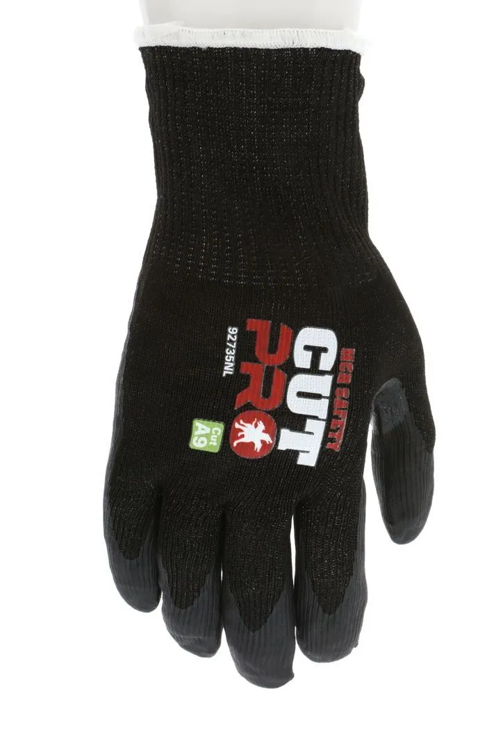 MCR Safety Cut Pro 92735N 15 Gauge Hypermax Shell, Touchscreen Friendly Work Gloves, Black, 1 Pair