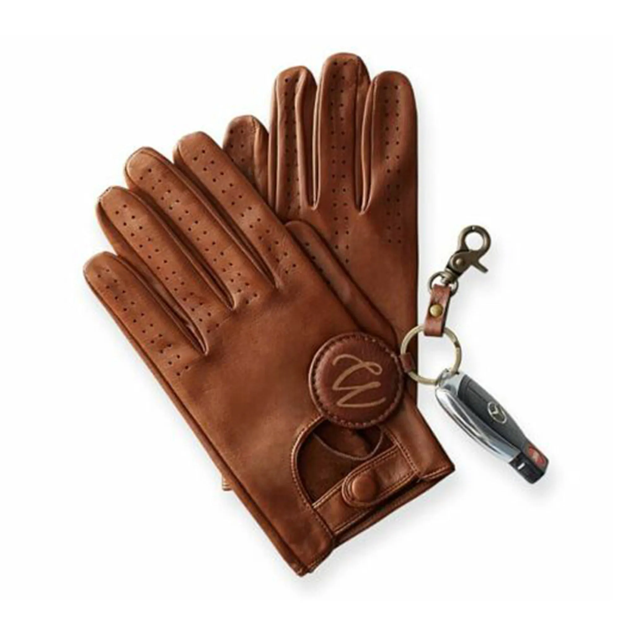 Men Leather Driving Gloves 2 Hole