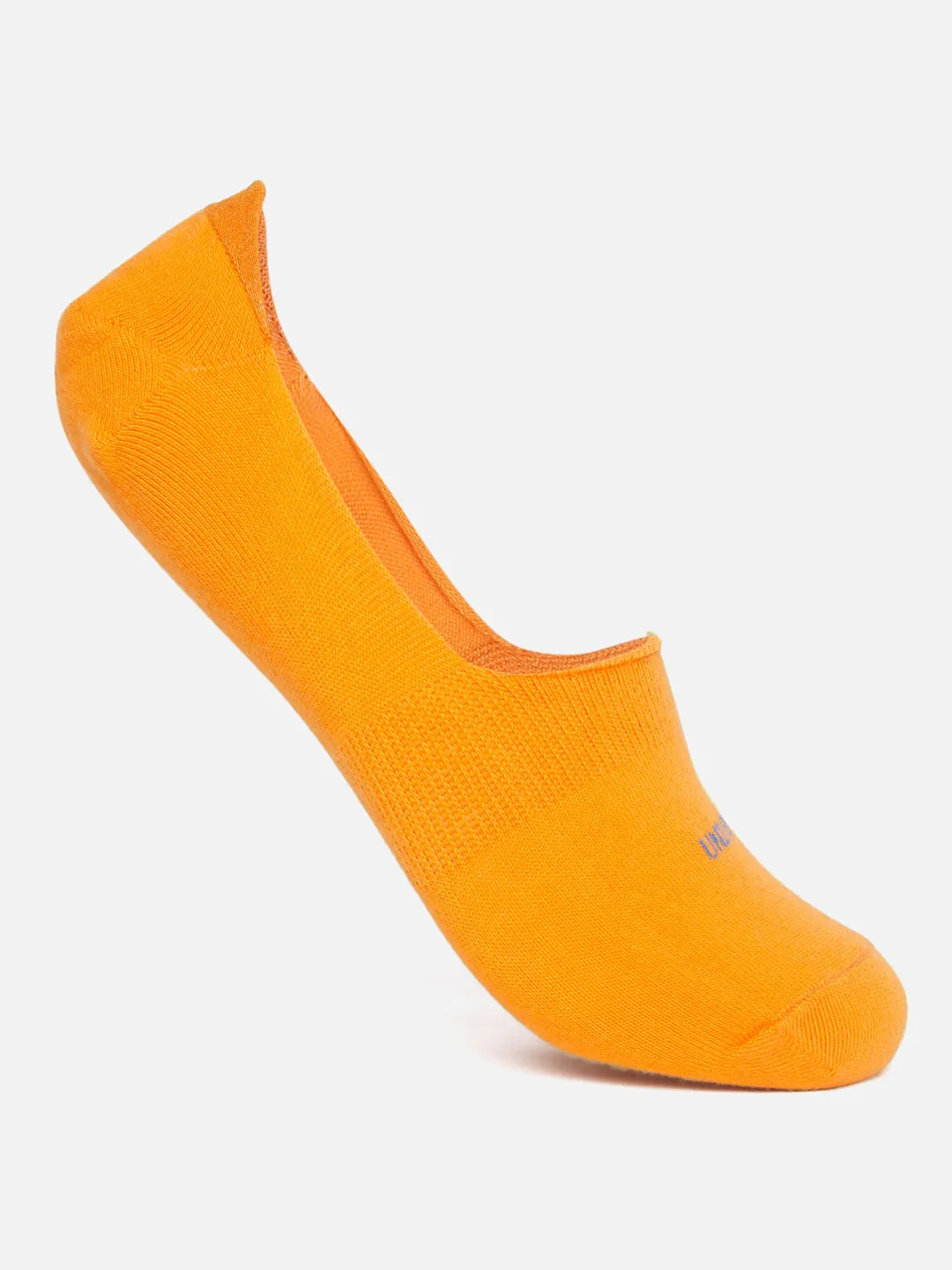 Men Premium Orange Green Turq-Re No Show (Pack Of 4) Socks- Underjeans By Spykar