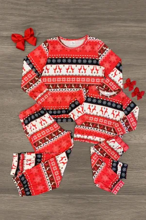 Mom & Me - Red Jumping Deer Nordic Pajamas