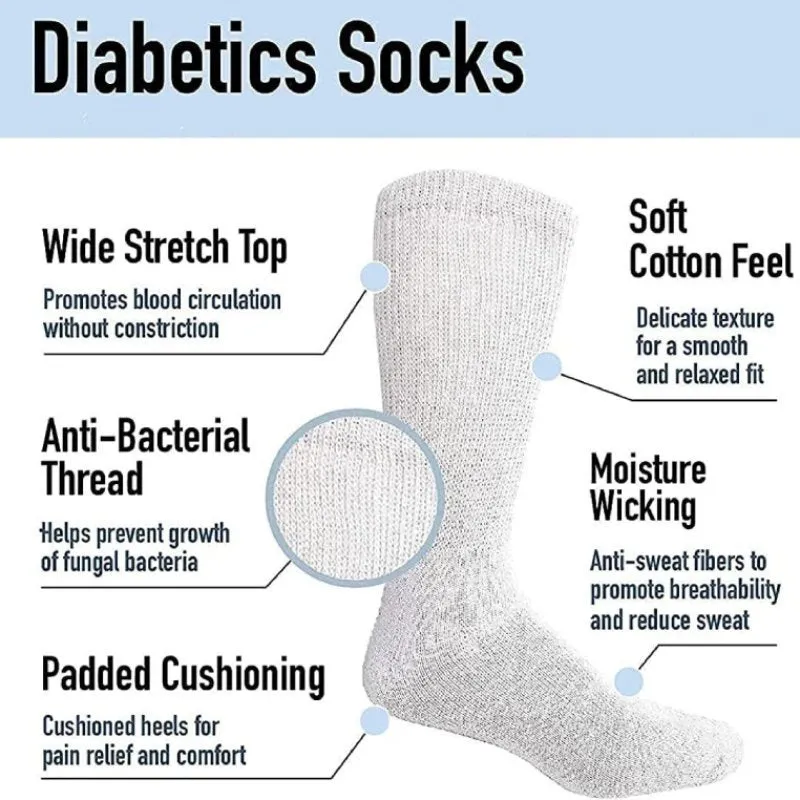 OCW Diabetic Socks Sweat-absorbent Cotton Durable Elastic Fit Socks For Diabetes Maternity