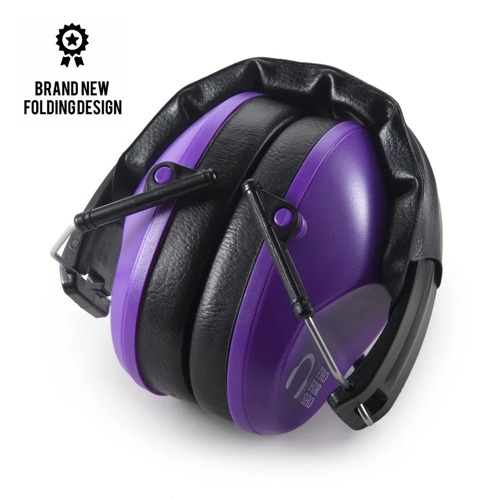 Pro For Sho 34dB NRR Noise Reduction Earmuffs - Lightweight Design - Standard Size Purple