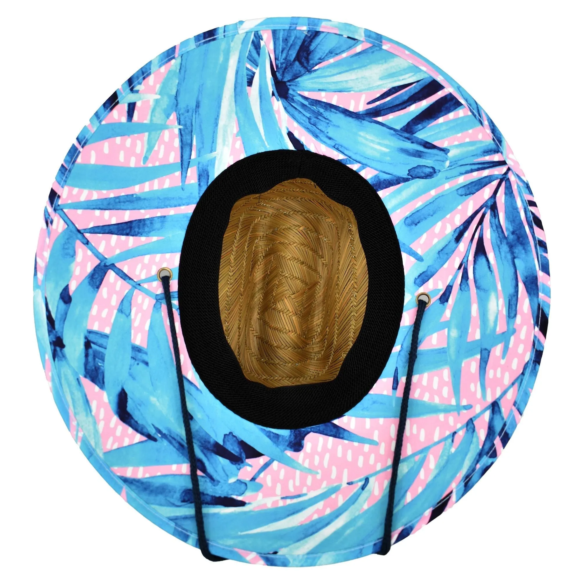 Qwave Straw Hats for Women - Stylish Tropical Print Designs, Beach Gear Sun Hats for Women, Lifeguard Hat with Sun Protection - Red Tropical Print