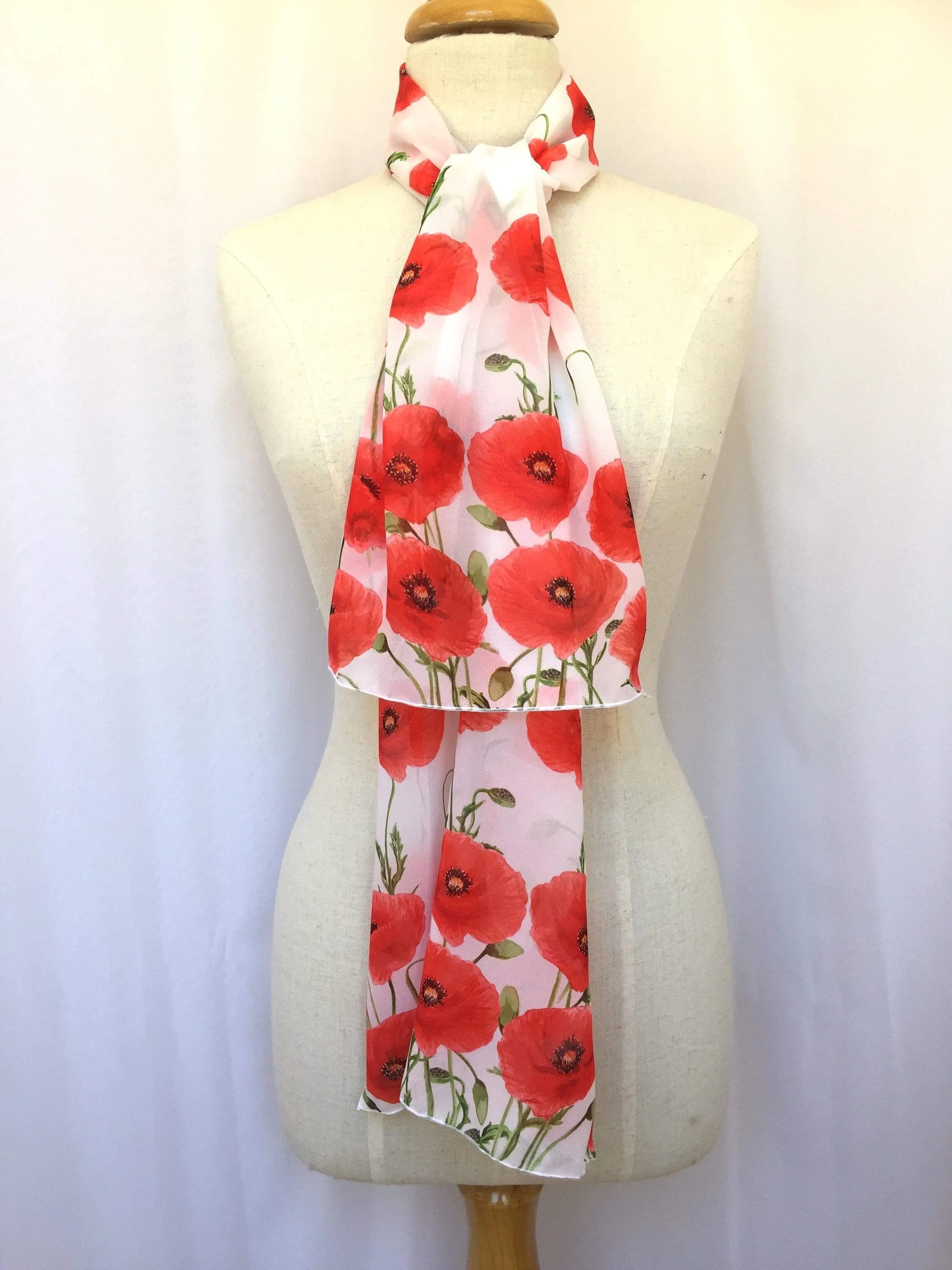 Red Poppy Flower Scarf